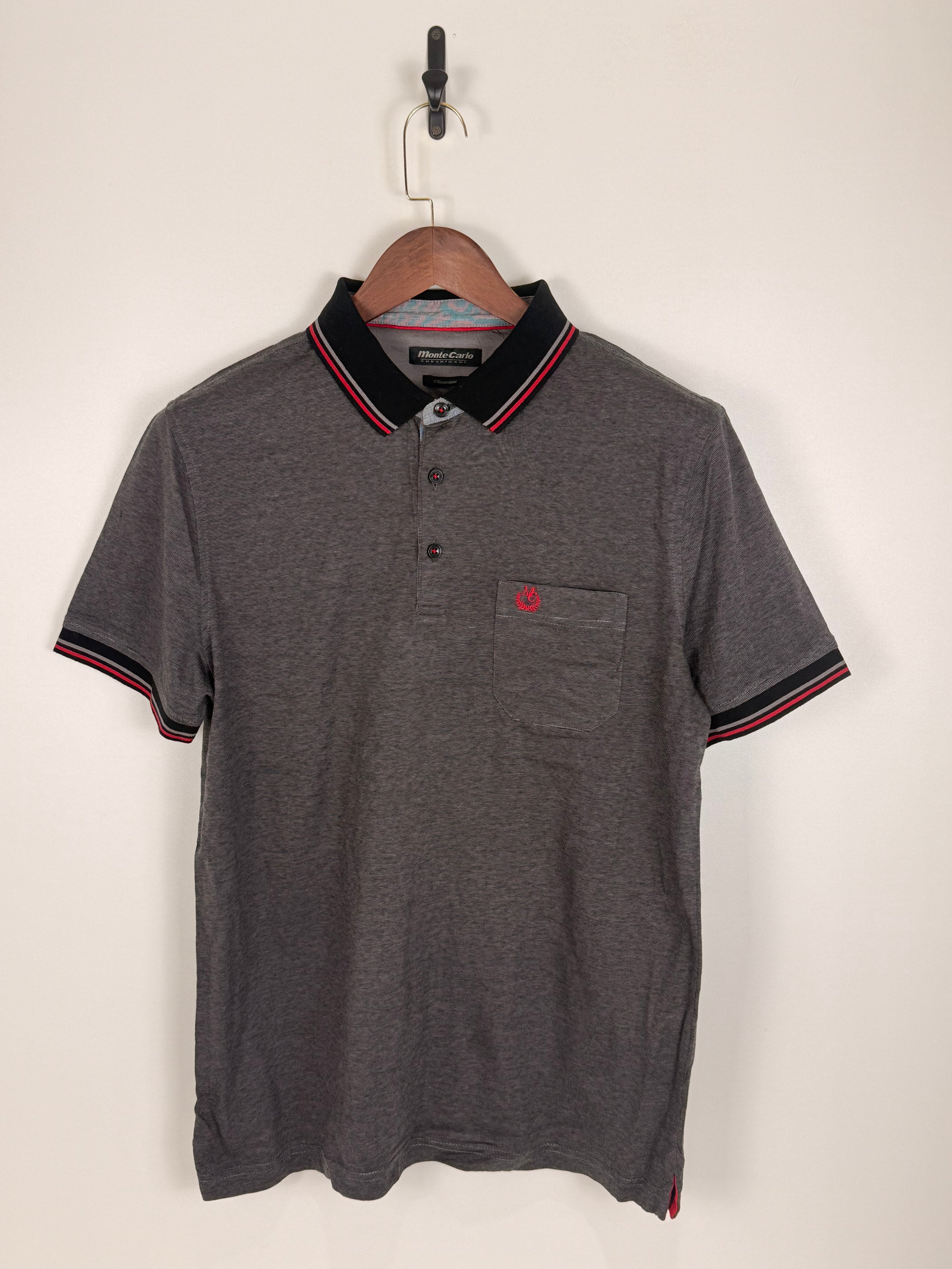 Monte Carlo Charcoal Grey Piped Polo | C:42 L:29