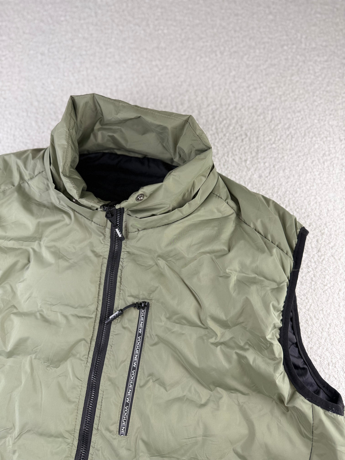 Duck Down Quilted Zip-Up Utility Vest | C:48 L:29