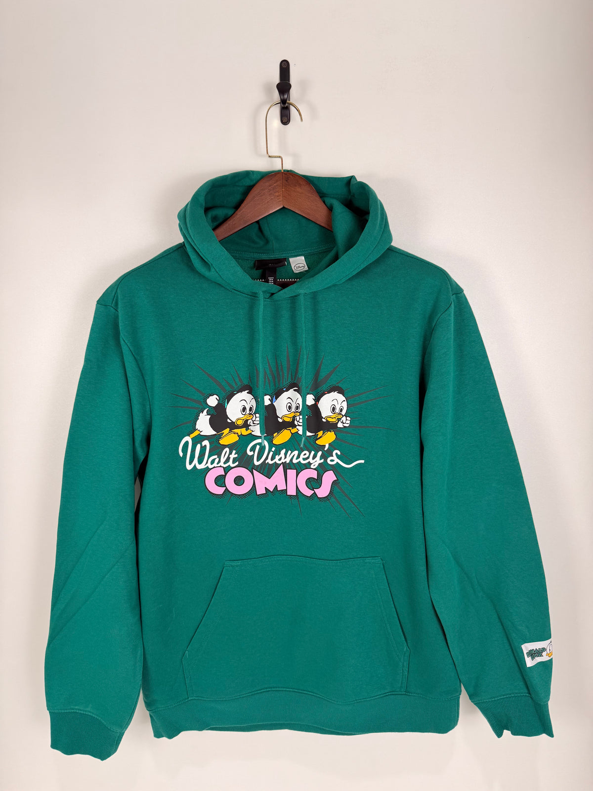 Disney Donald Duck Comics Green Graphic Hoodie | C:46 L:29
