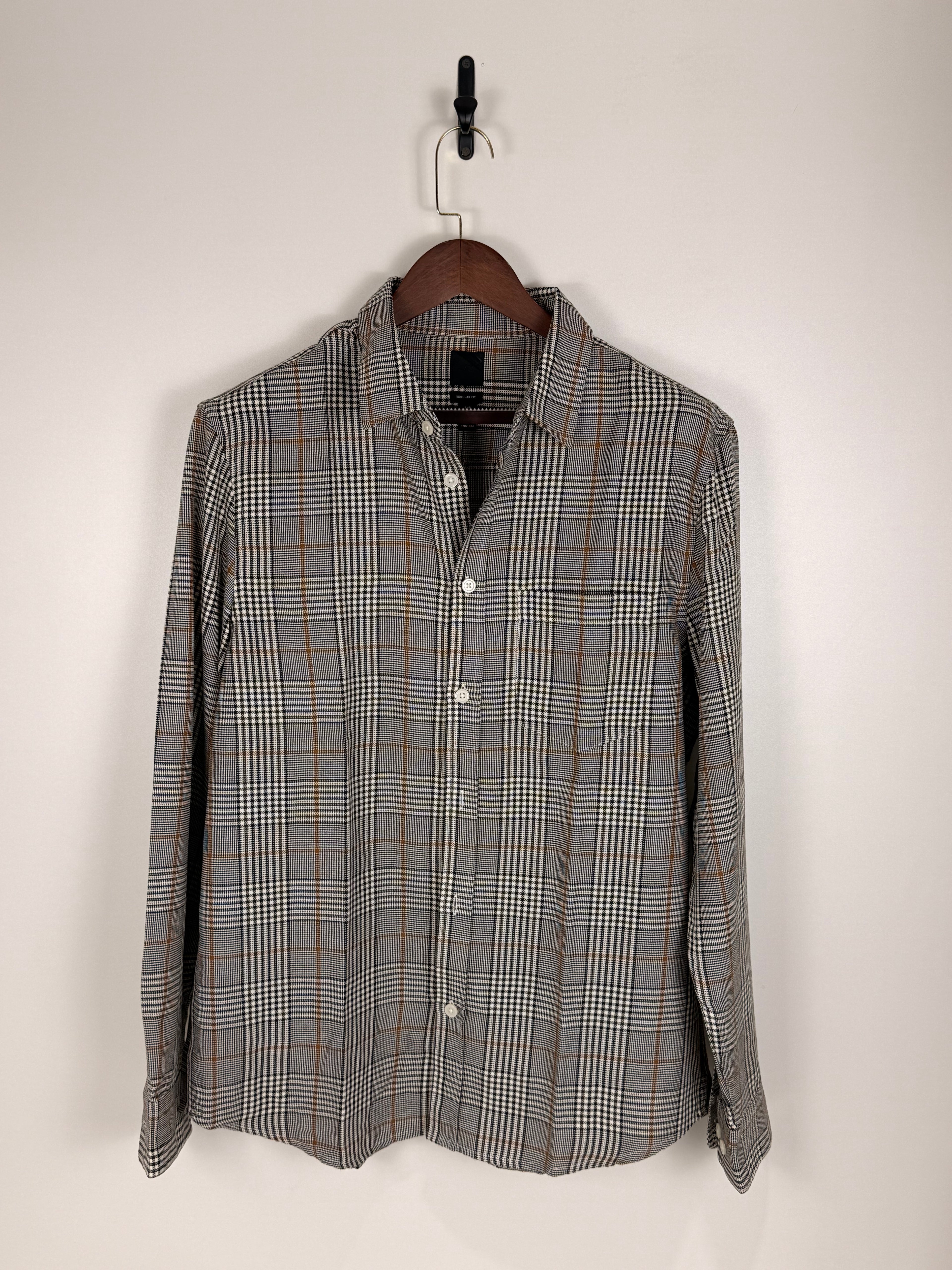 H&M Classic Grey & Brown Flannel Checkered Shirt | C:46 L:30