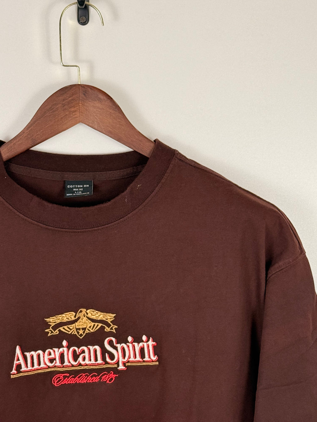 American Spirit Embroidered Logo T-Shirt | C:    L:
