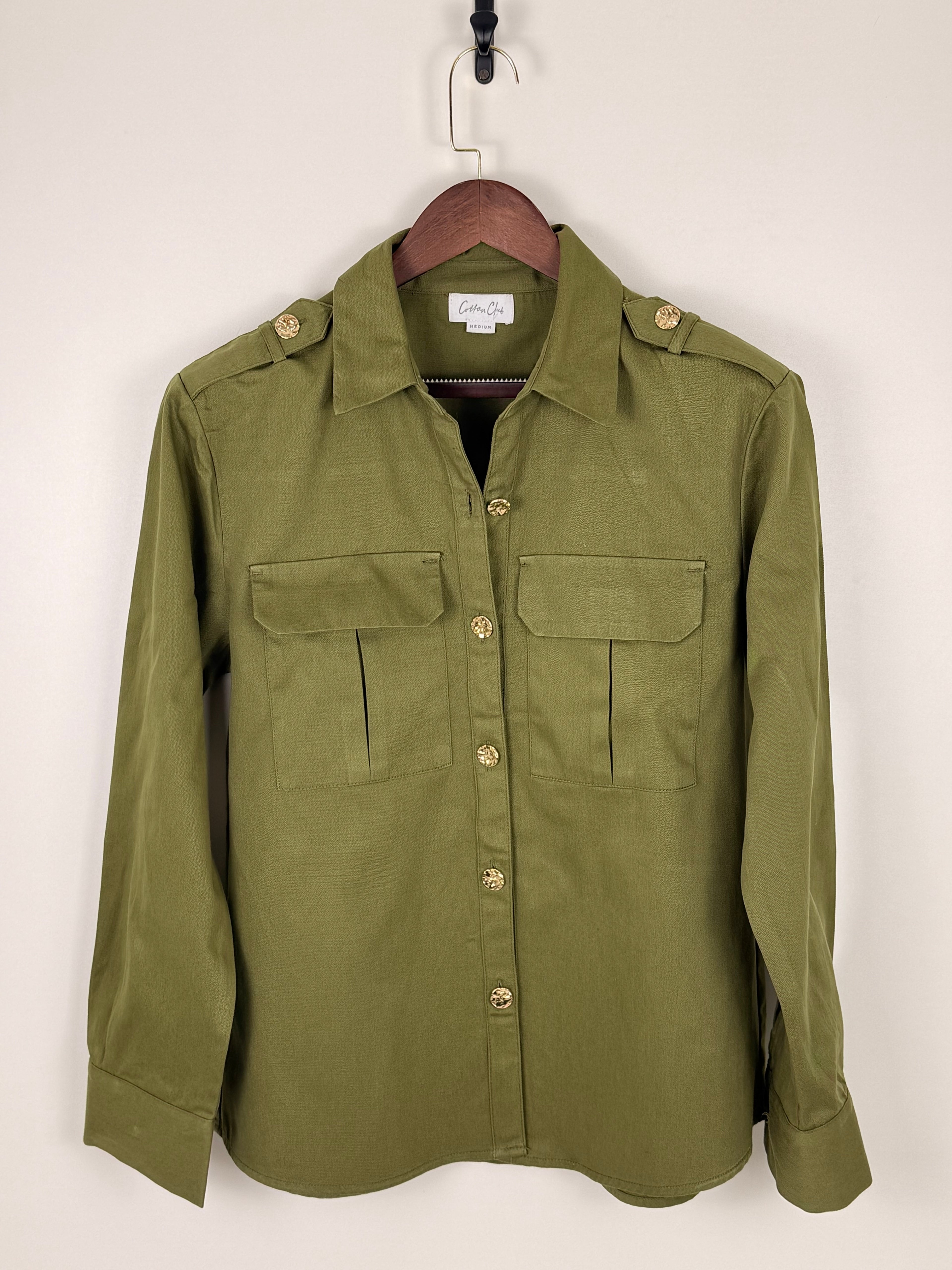 Cotton club Olive Cotton Twill Shirt