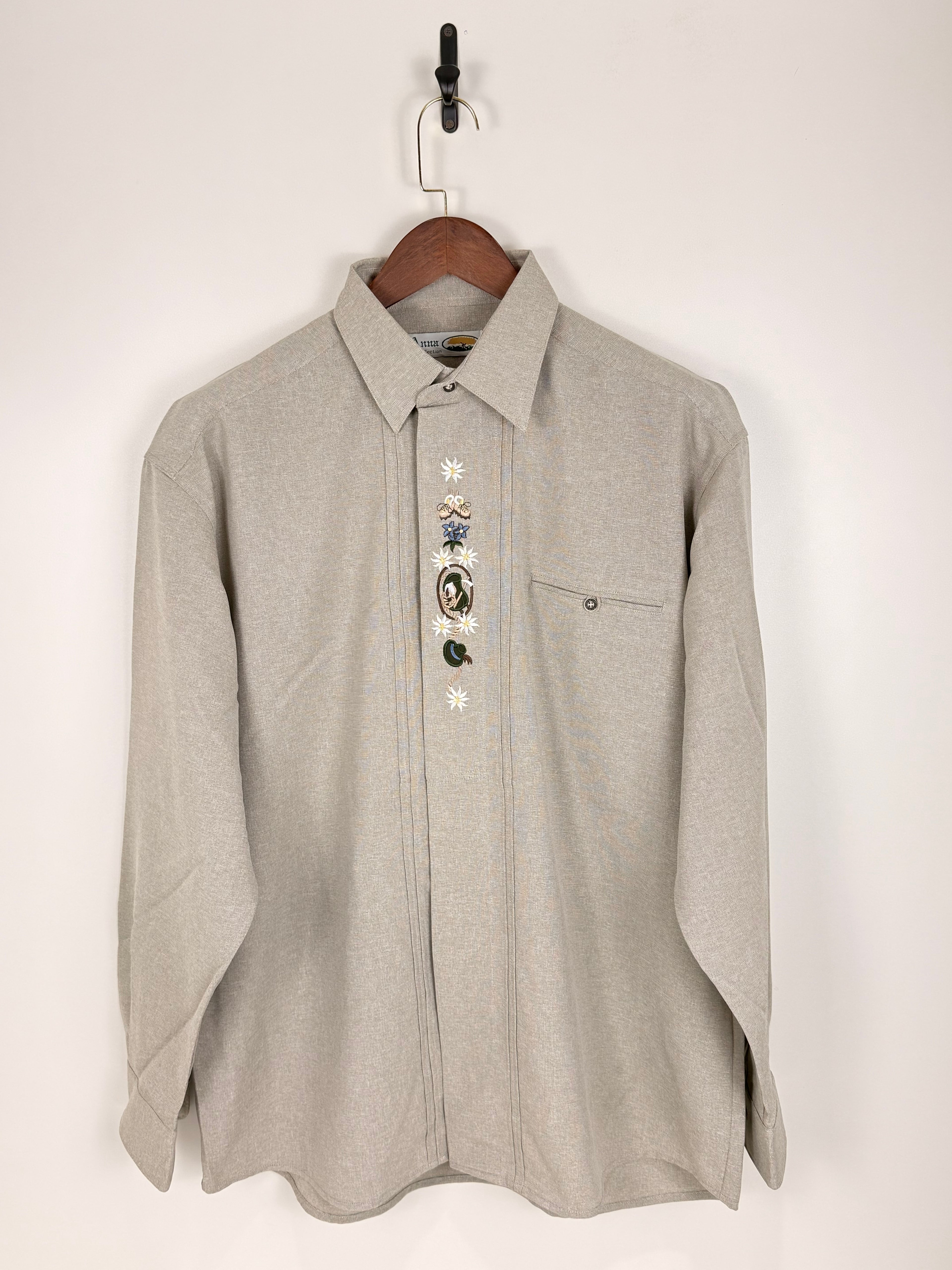 Anna Collection Beige Floral Embroidered Shirt | C:50 L:31