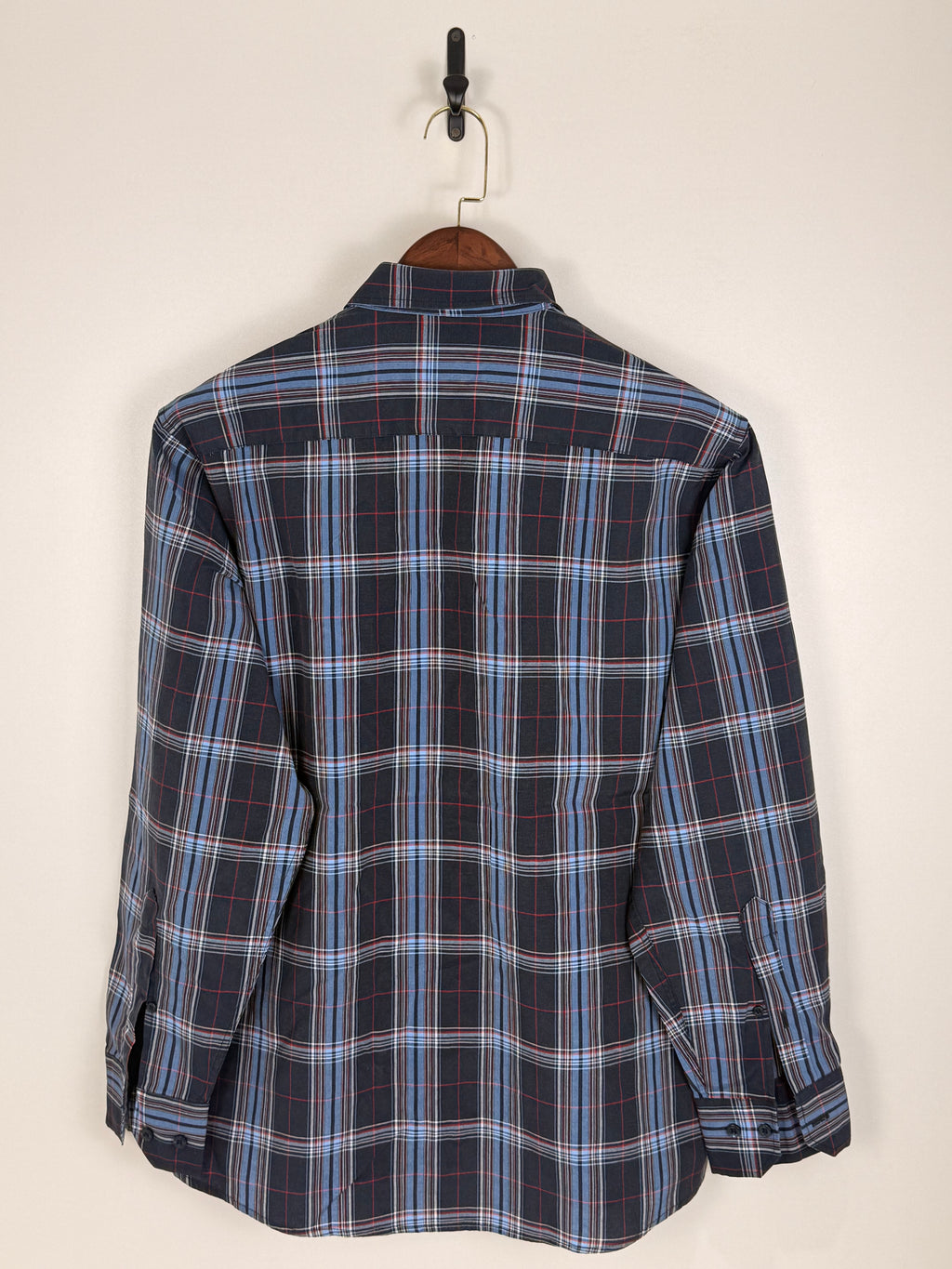 Bexley Vintage Navy Plaid Button-Up Shirt | C:48 L:29