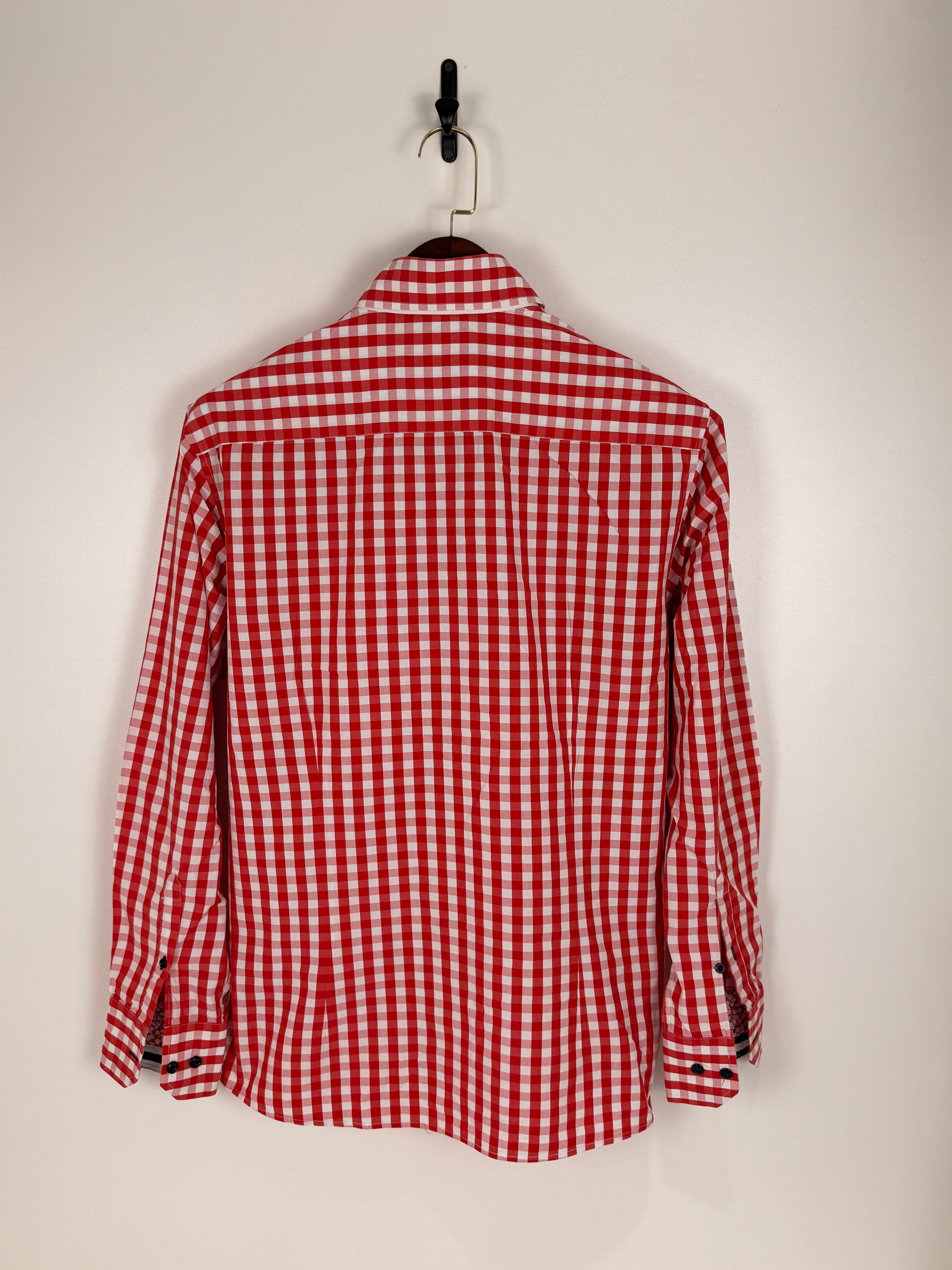 Balmain Paris Red & White Gingham Shirt | C:44. L:28