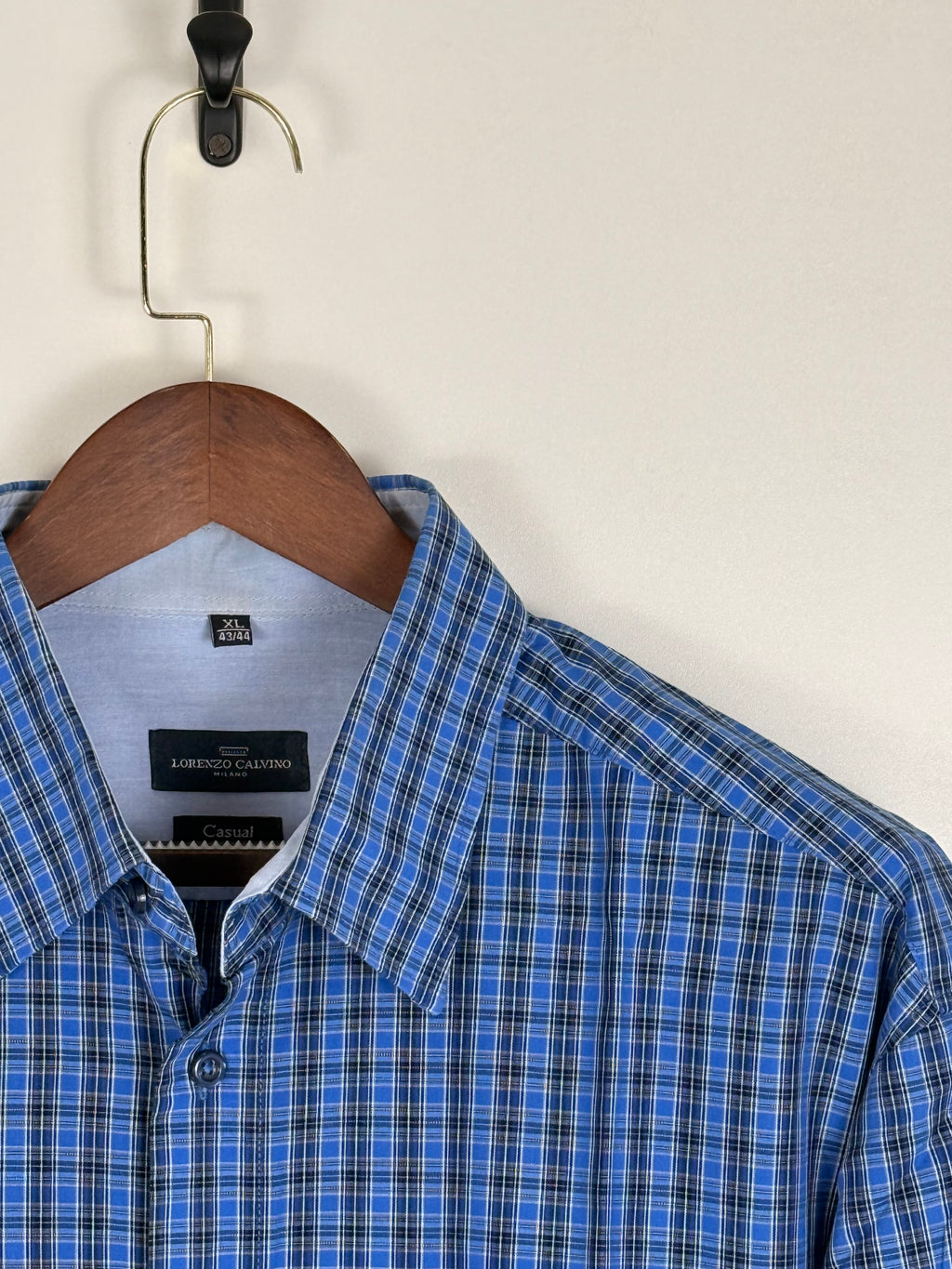 Lorenzo Calvino Blue Plaid Shirt | C:52 L:33