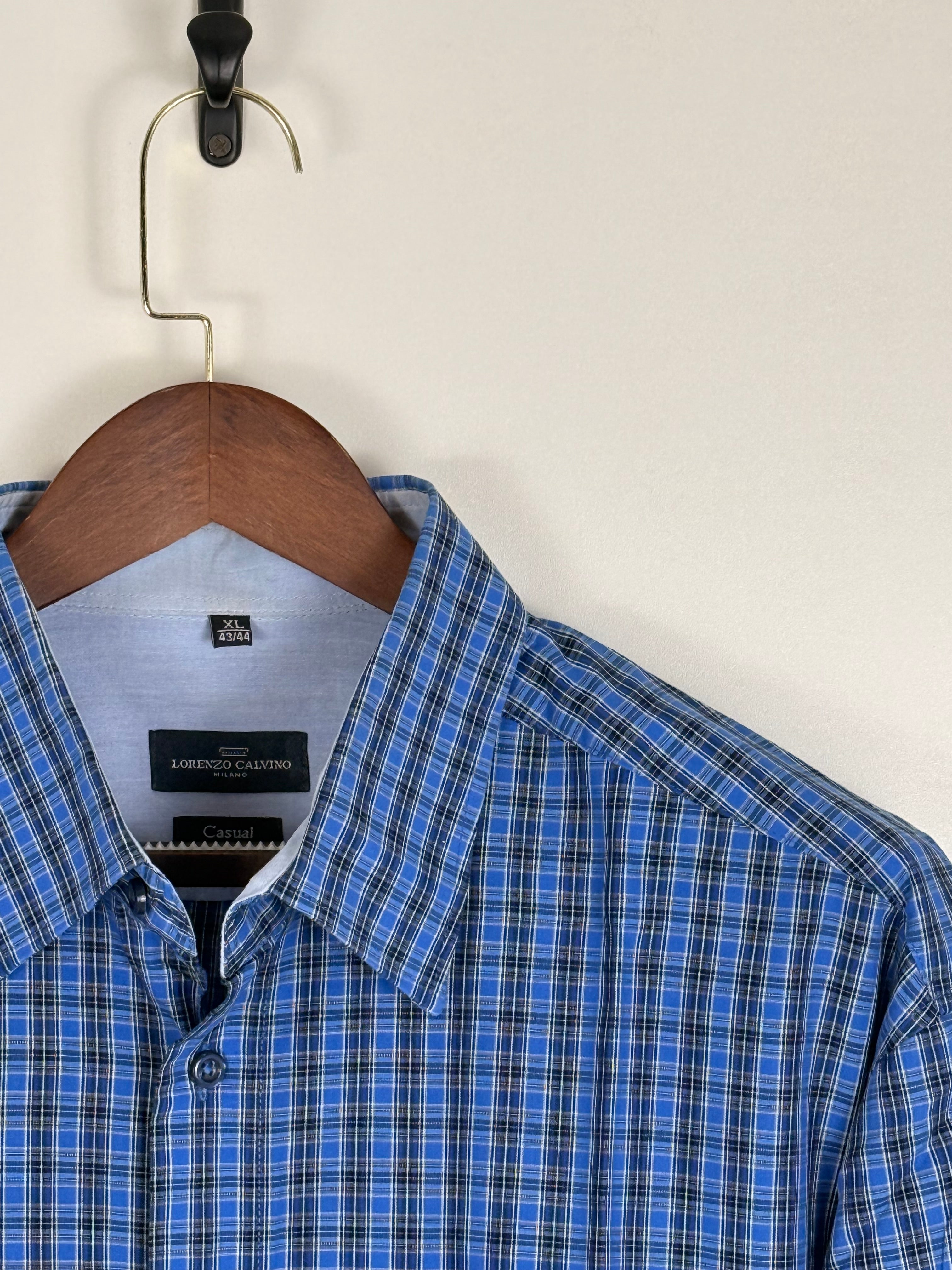 Lorenzo Calvino Blue Plaid Shirt | C:52 L:33