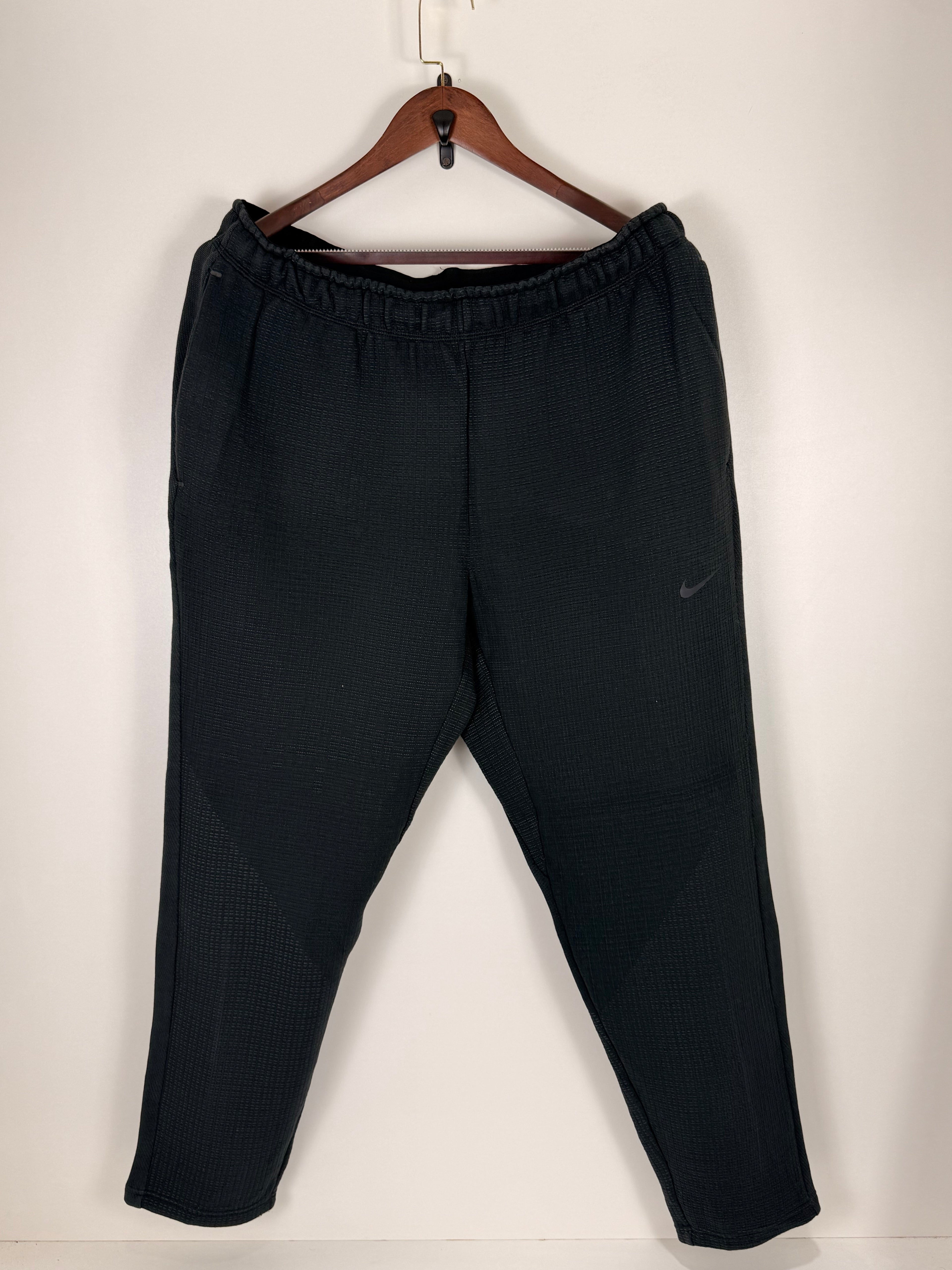 Nike Black Textured Thermal Trousers | W:   L: