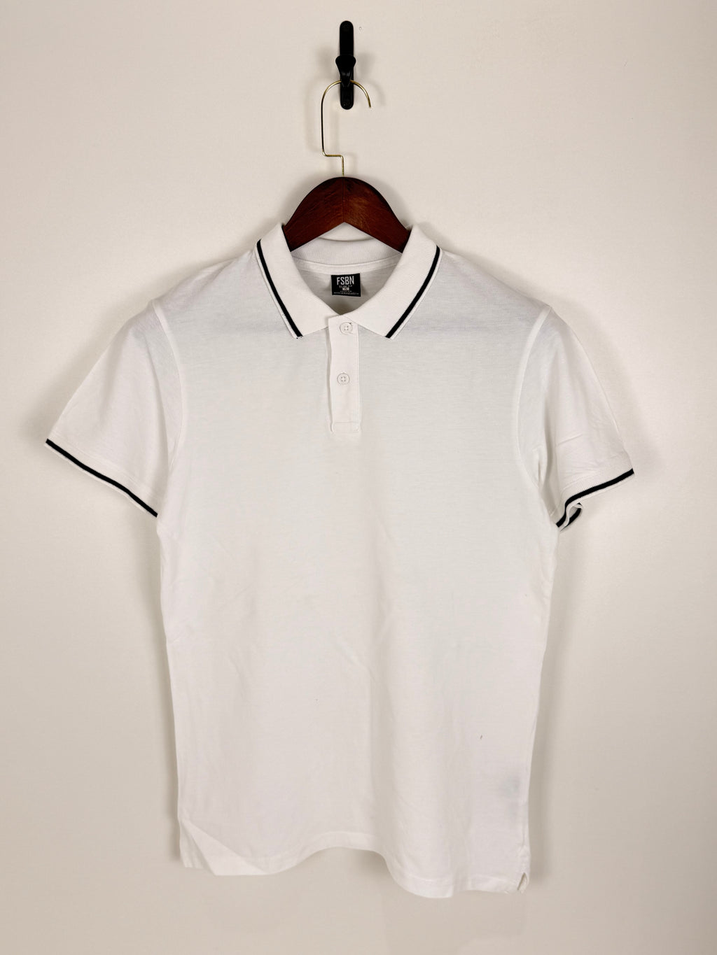 FSBN White Piped Polo Shirt | C:38 L:26