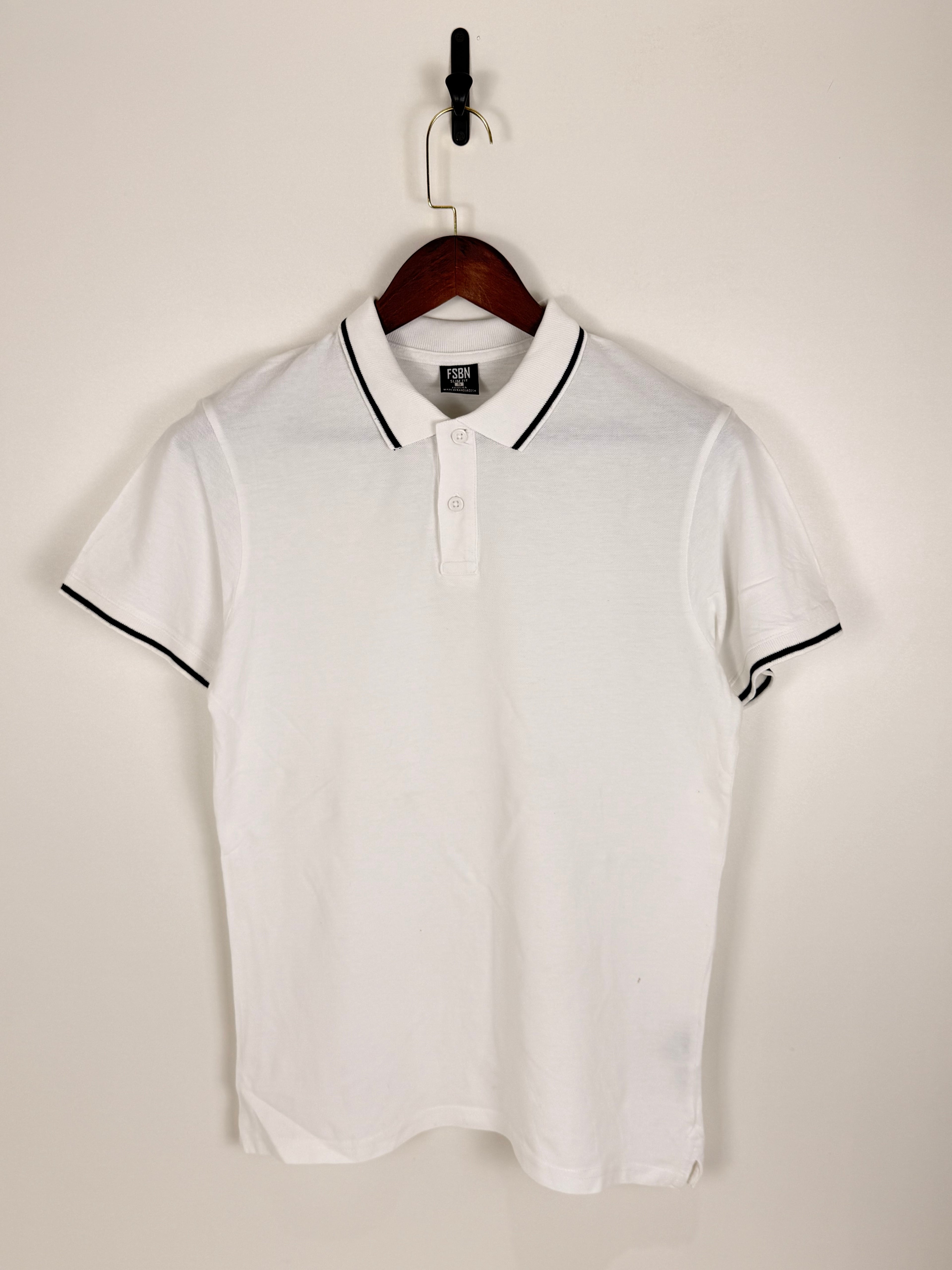 FSBN White Piped Polo Shirt | C:38 L:26