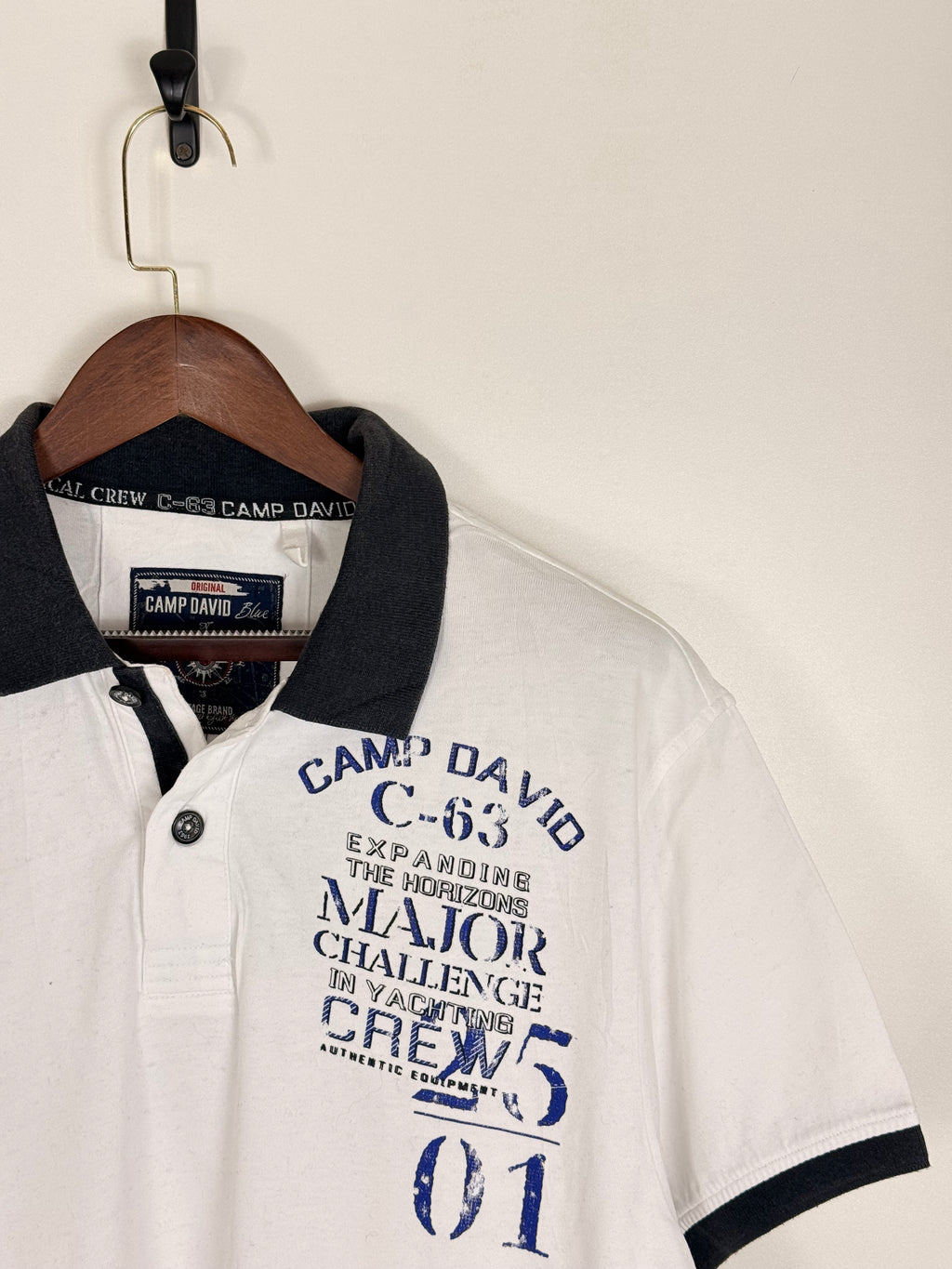 Camp David C-63 White Polo | C:50 L:29