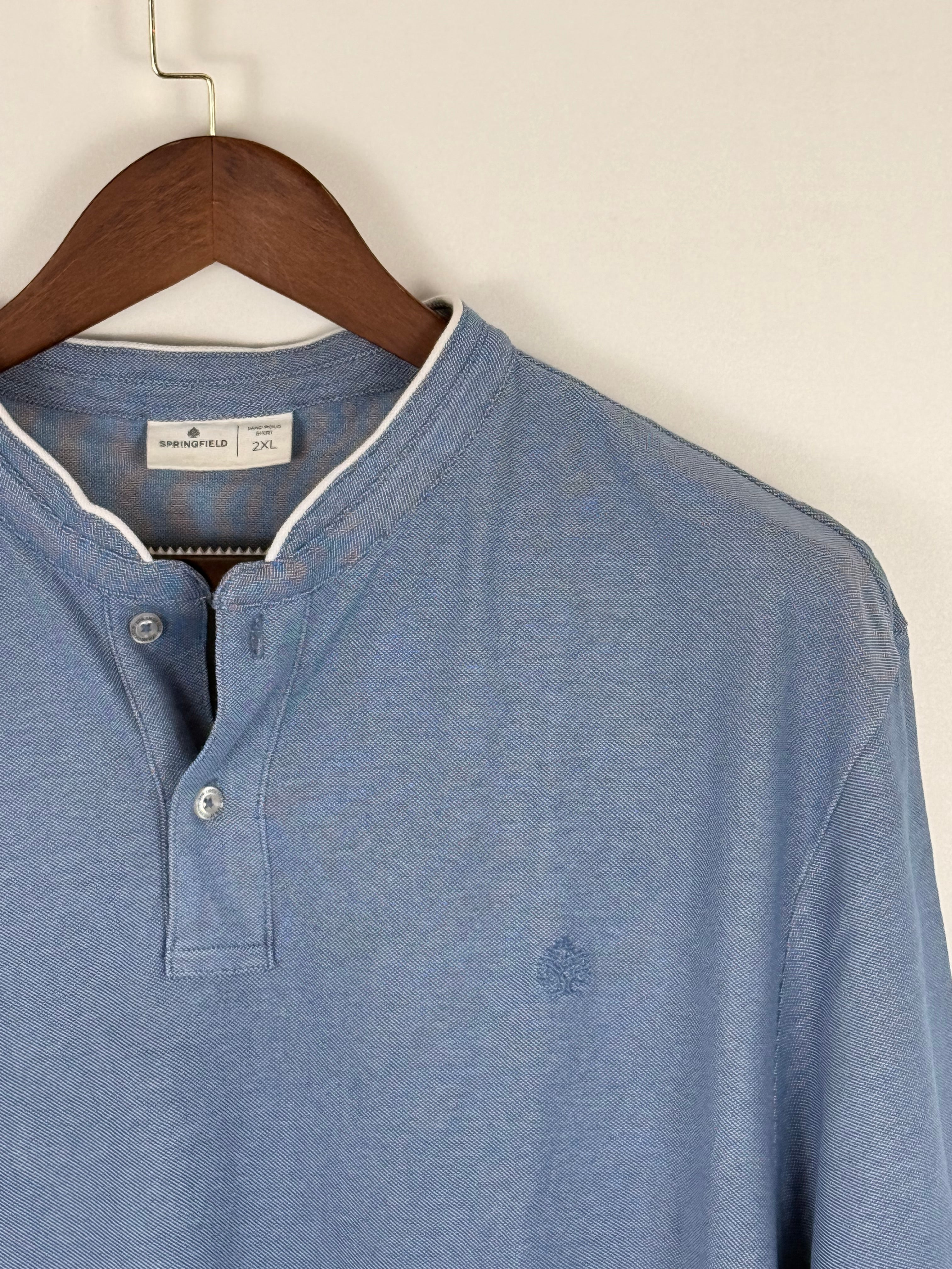 Springfield Sky Blue Grandad Polo | C:50 L:30