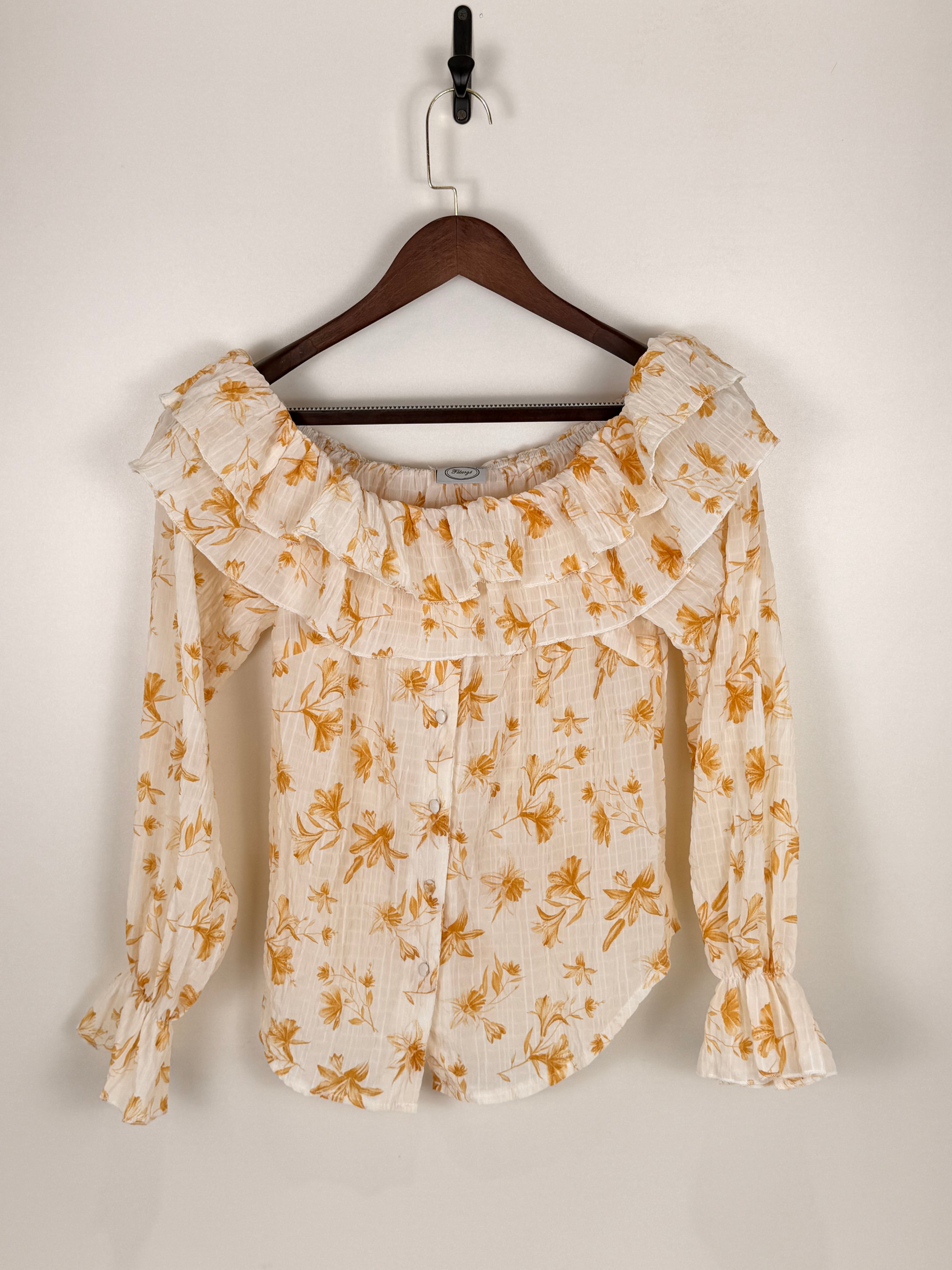 Off-Shoulder Floral Blouse