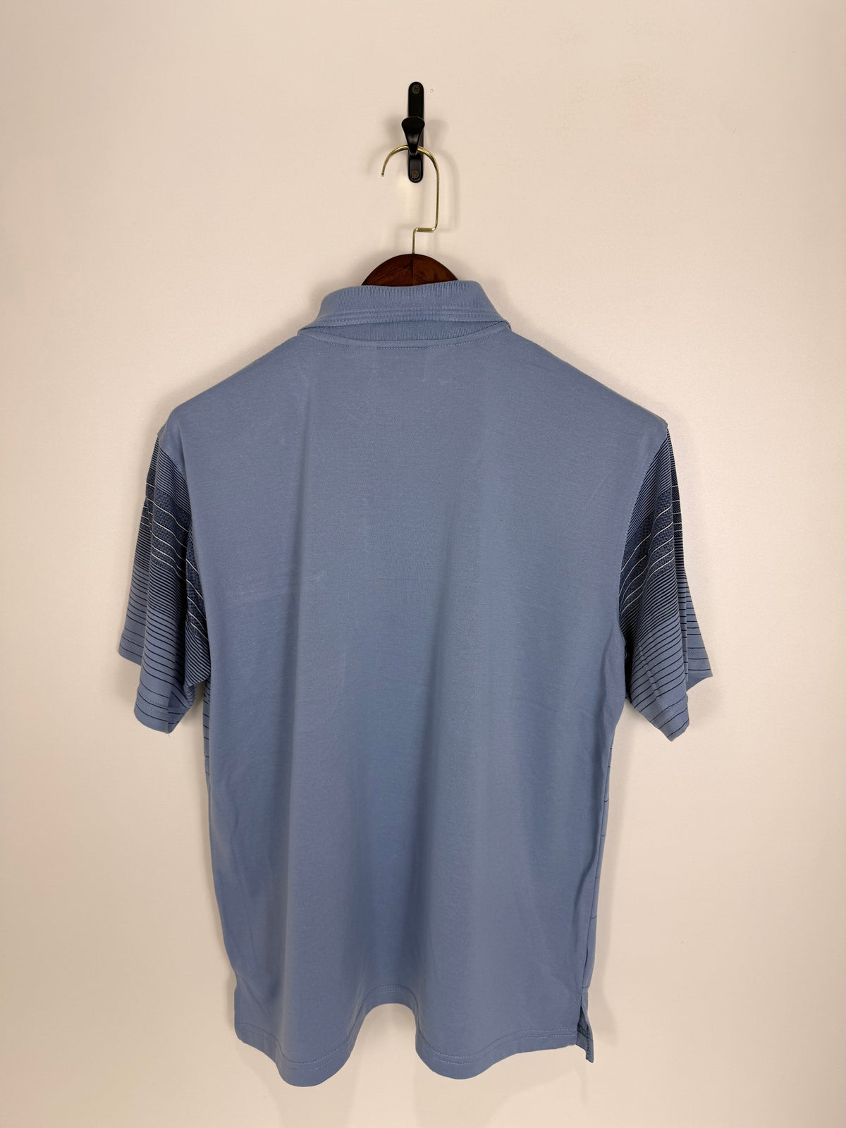 Vintage Blue Striped Zip Polo | C:46 L:27