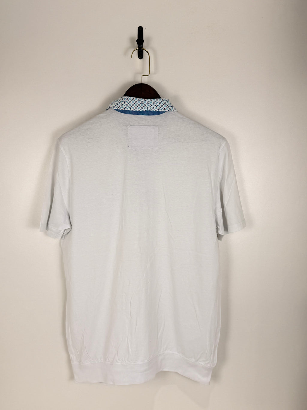 Roger Kent White Patterned-Collar Polo Shirt | C:44 L:30