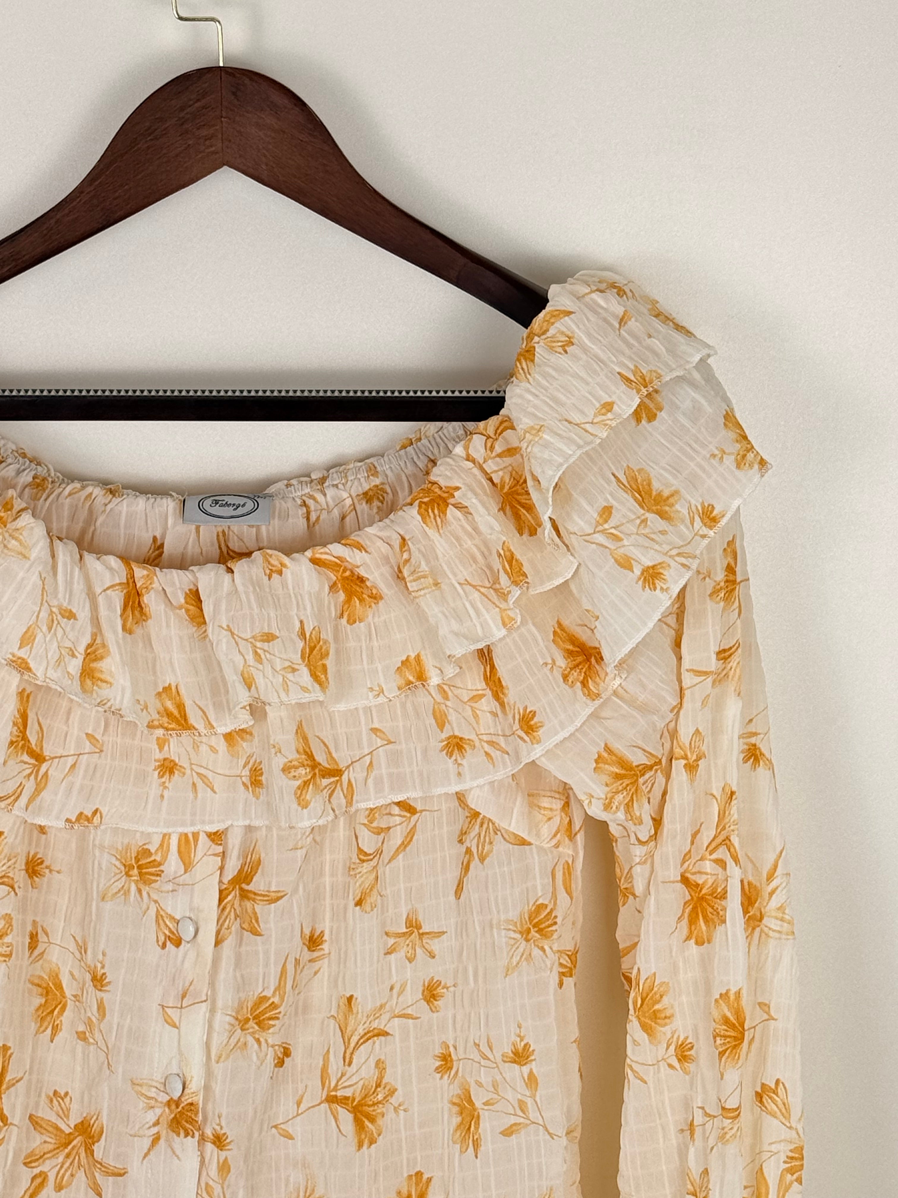 Off-Shoulder Floral Blouse