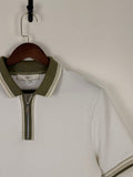 River Island Textured Zip Polo Ivory Olive | C:20 L:28