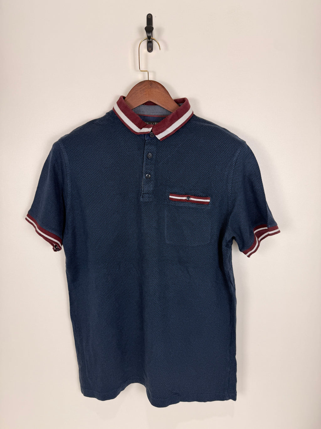 Primark Navy Piped Polo | C:   L: