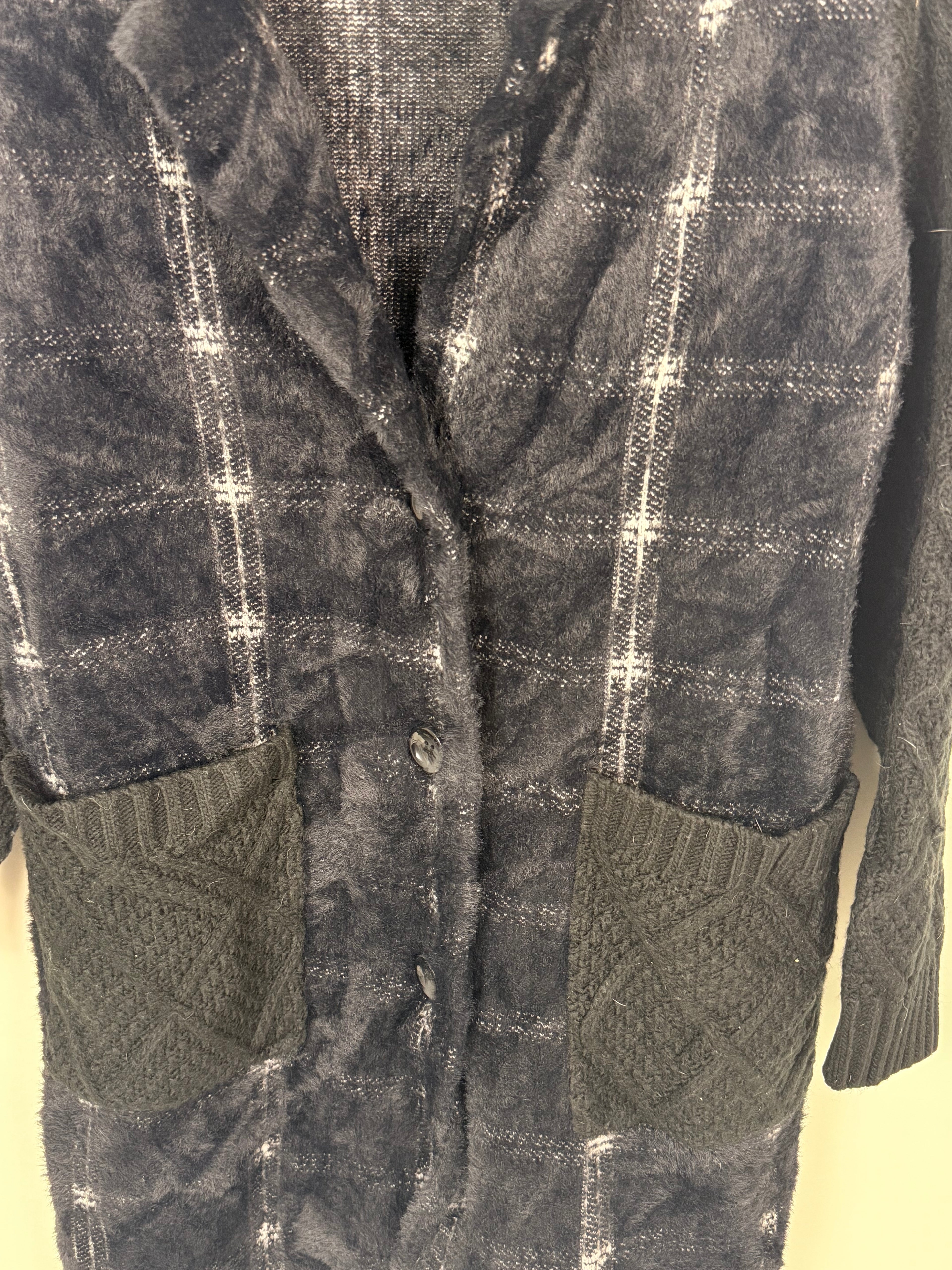 Sythetic Faux Fur Cardigan Coat