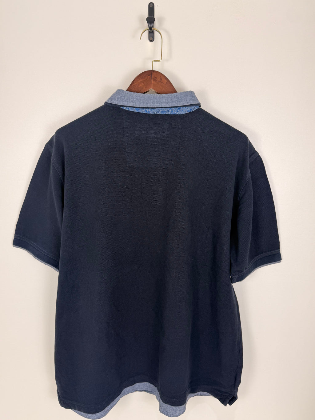 Jim Spencer Vintage Navy Contrast Collar Polo | C:54 L:30