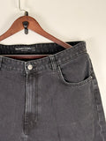 Charcoal Washed Relaxed Fit Denim Jeans | W:   L: