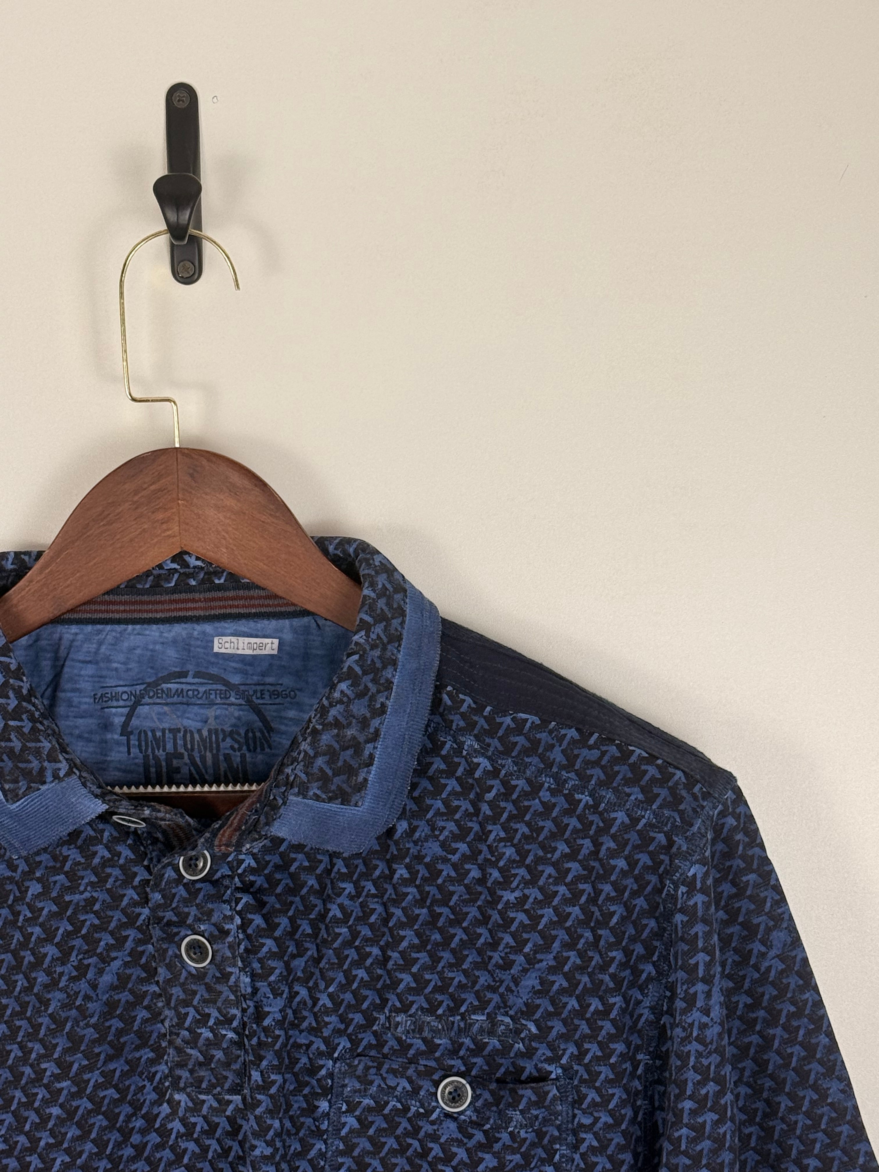 Tom Tompson Navy Monogram Polo |C:48 L:28