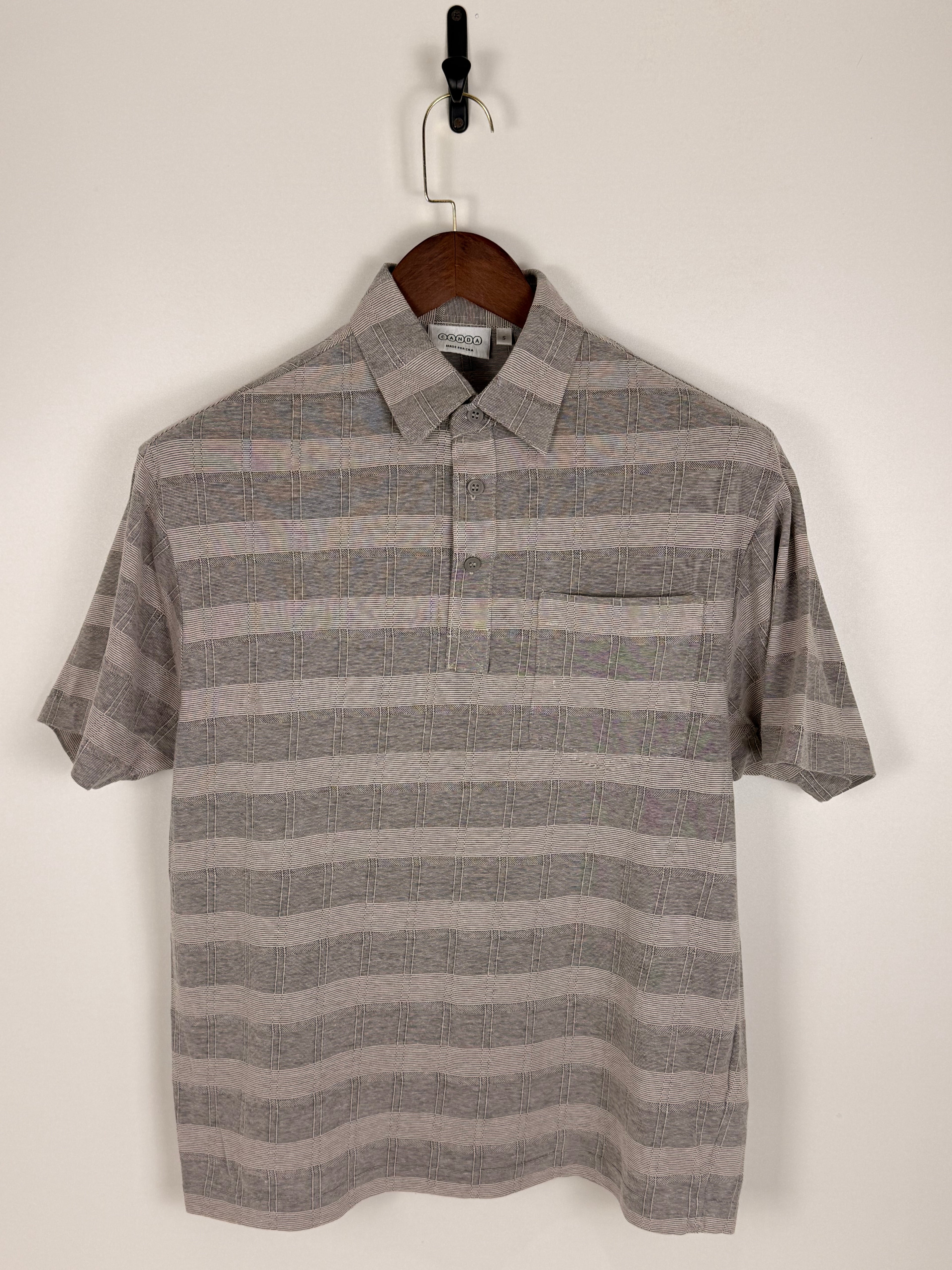 Canda Grey Plaid Short-Sleeve Shirt | C:40 L:25