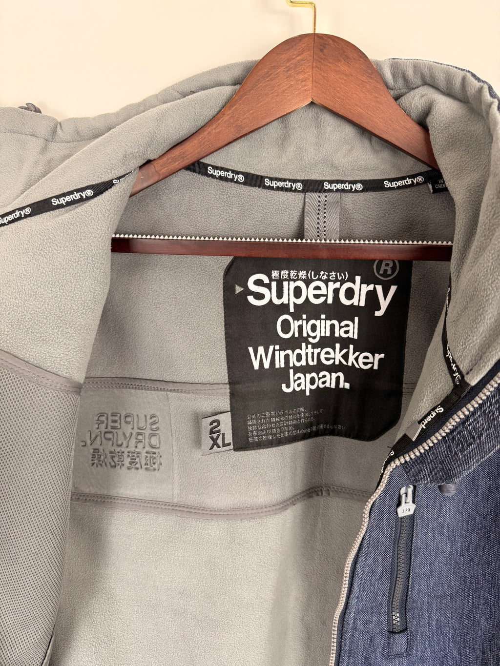Superdry Windtrekker Fleece-Lined Softshell Jacket – Blue – 2XL