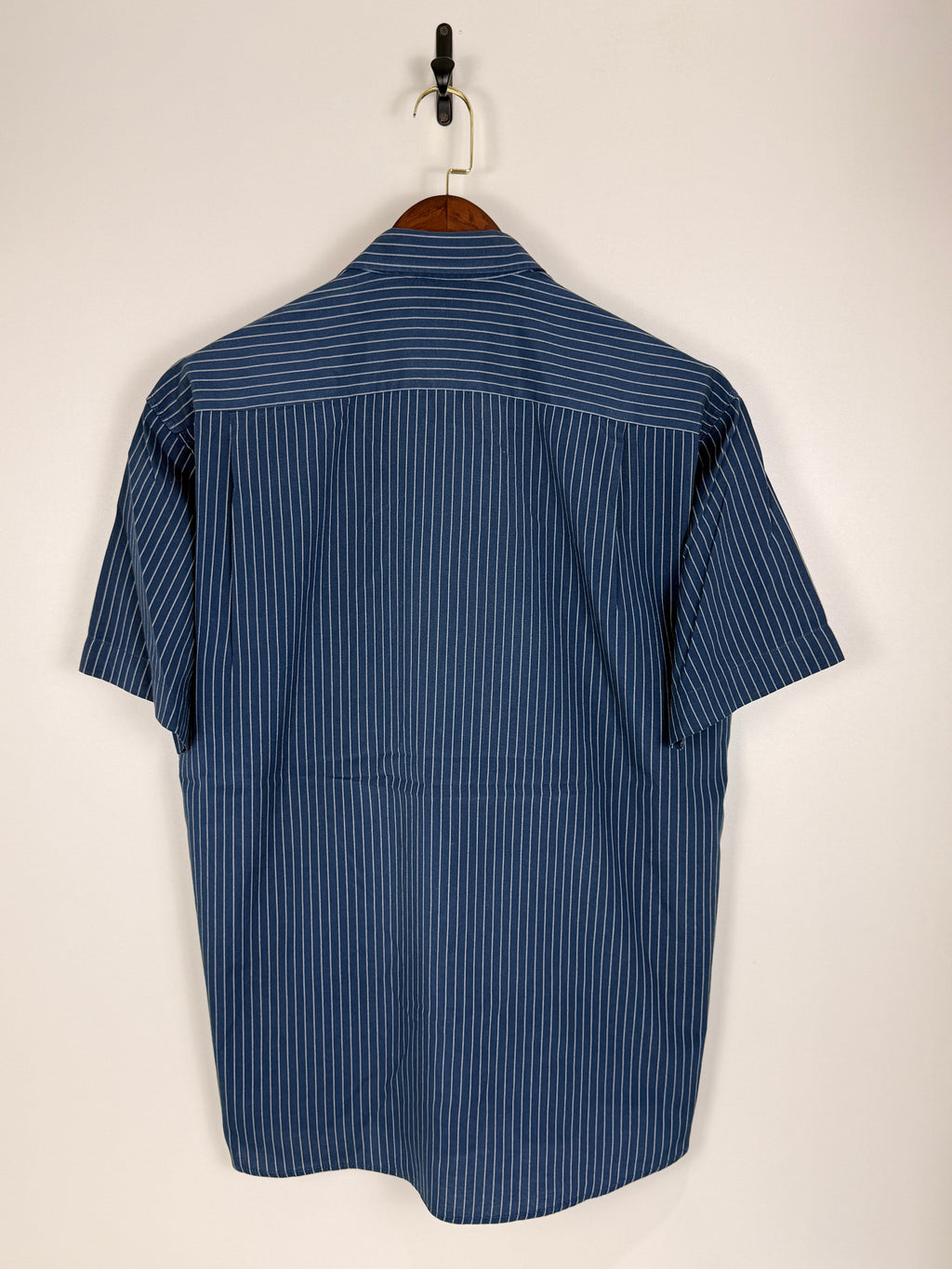 BOSS Blue Pinstripe Short Sleeve Shirt | C:50 L:30