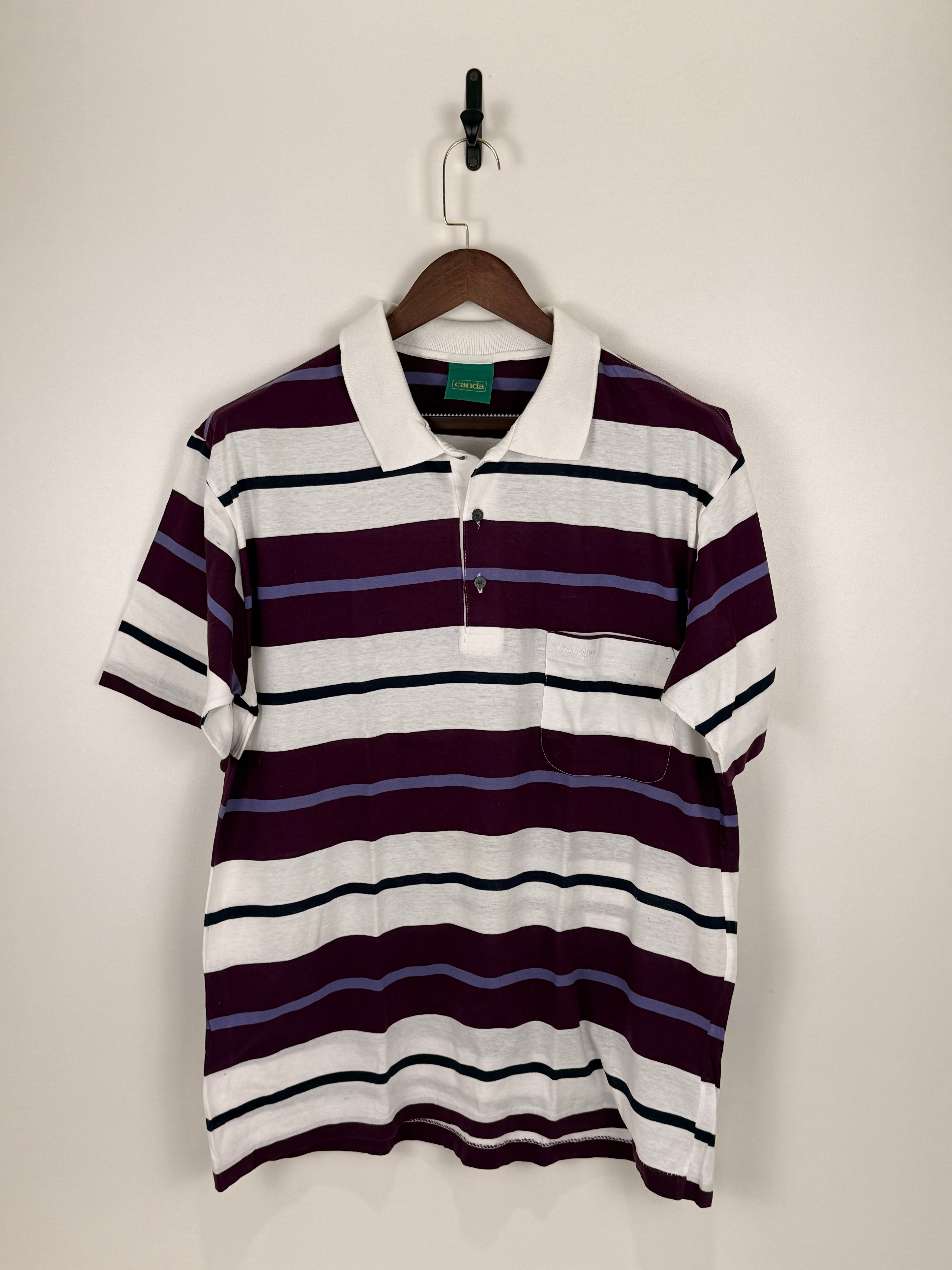 C&A Canada Burgundy Stripe Polo | C:44 L:29