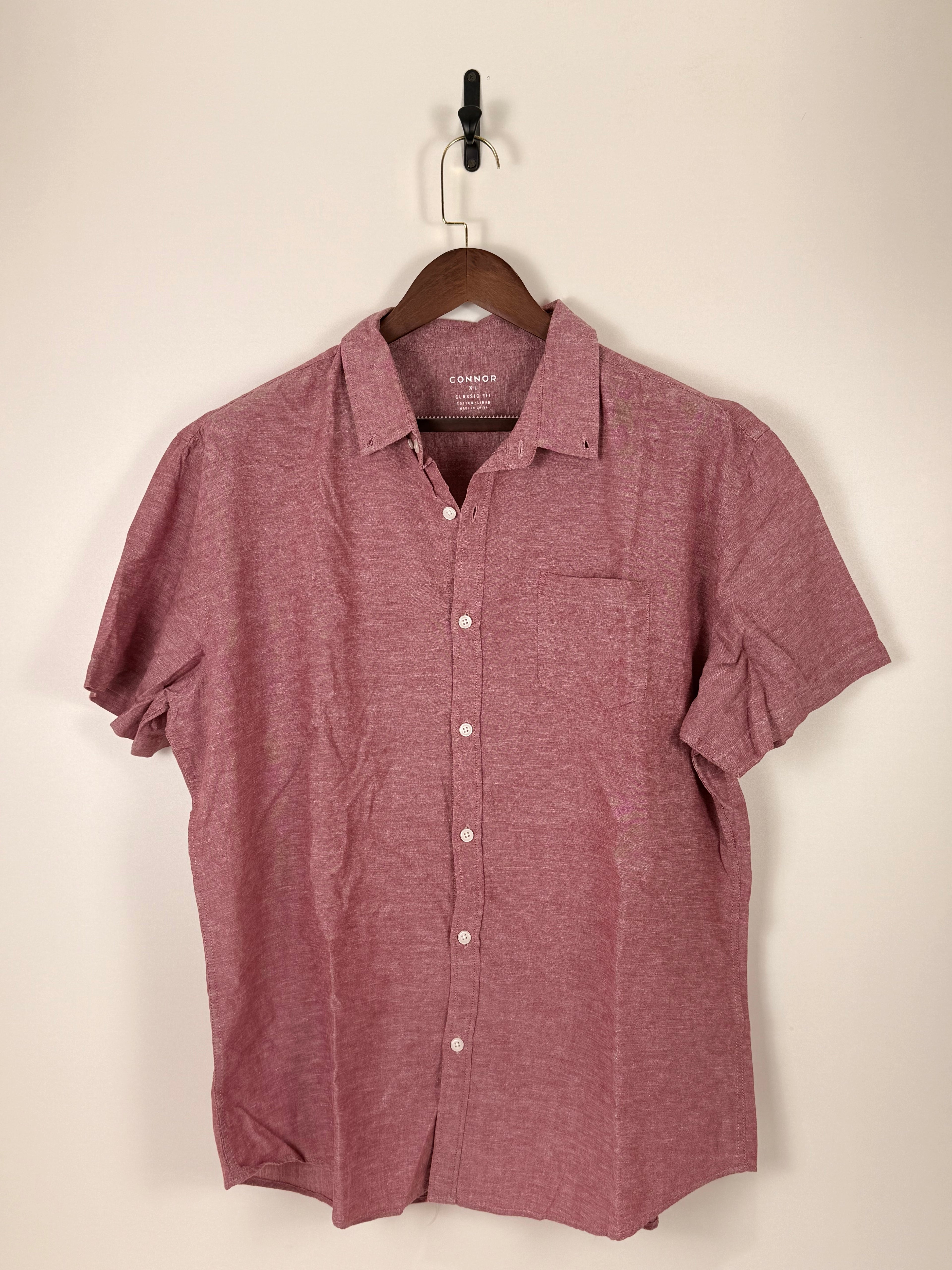 Connor Linen Blend Shirt Dusty Rose | C:52 L:30