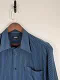 BOSS Blue Pinstripe Short Sleeve Shirt | C:50 L:30