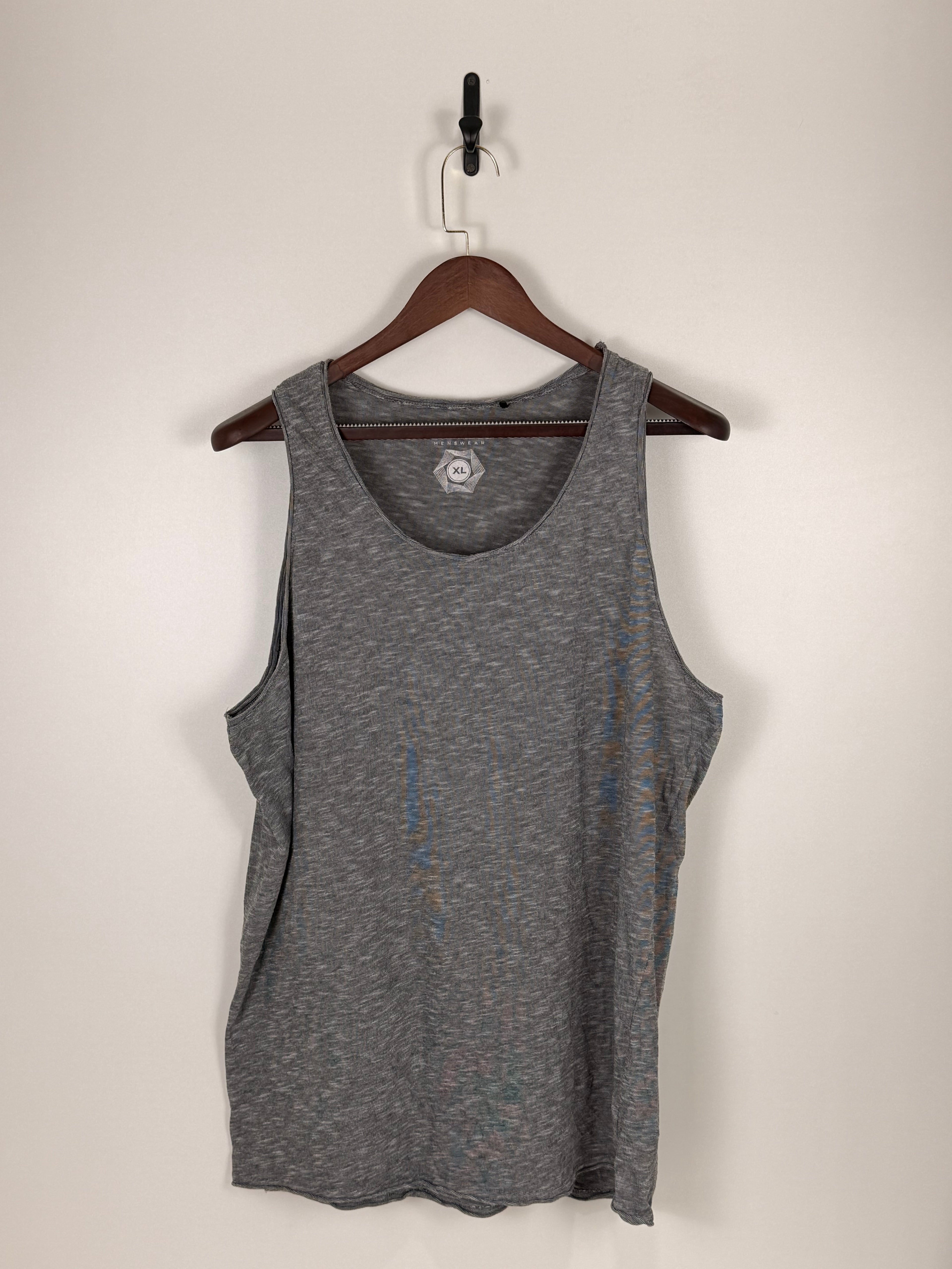 Heather Grey Classic Sleeveless Tank Top | C:     L: