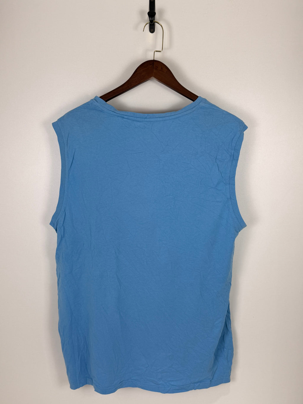 Bexleys Man Sky Blue Sleeveless Crew Neck Tank Top | C:    L: