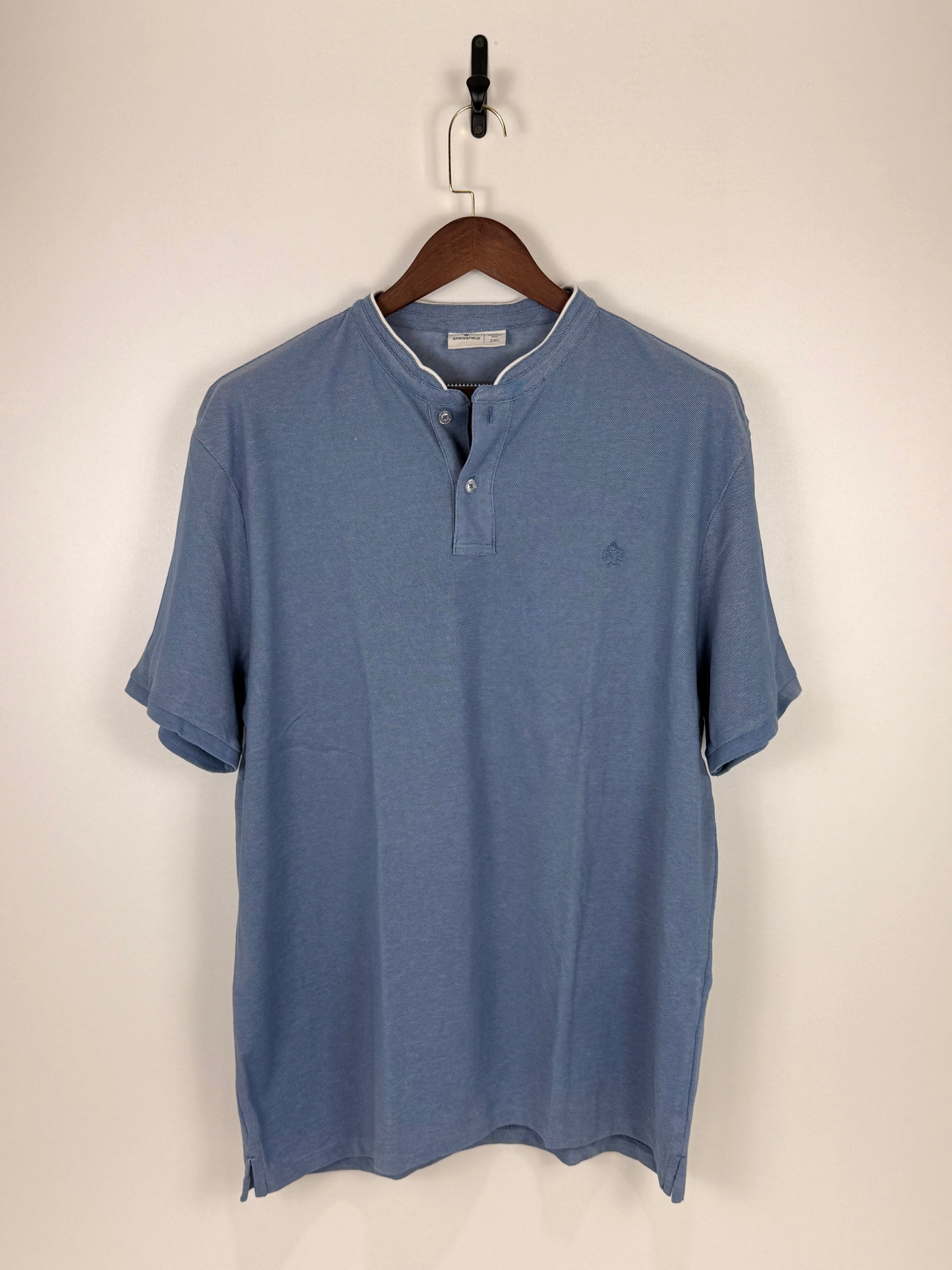 Springfield Sky Blue Grandad Polo | C:50 L:30