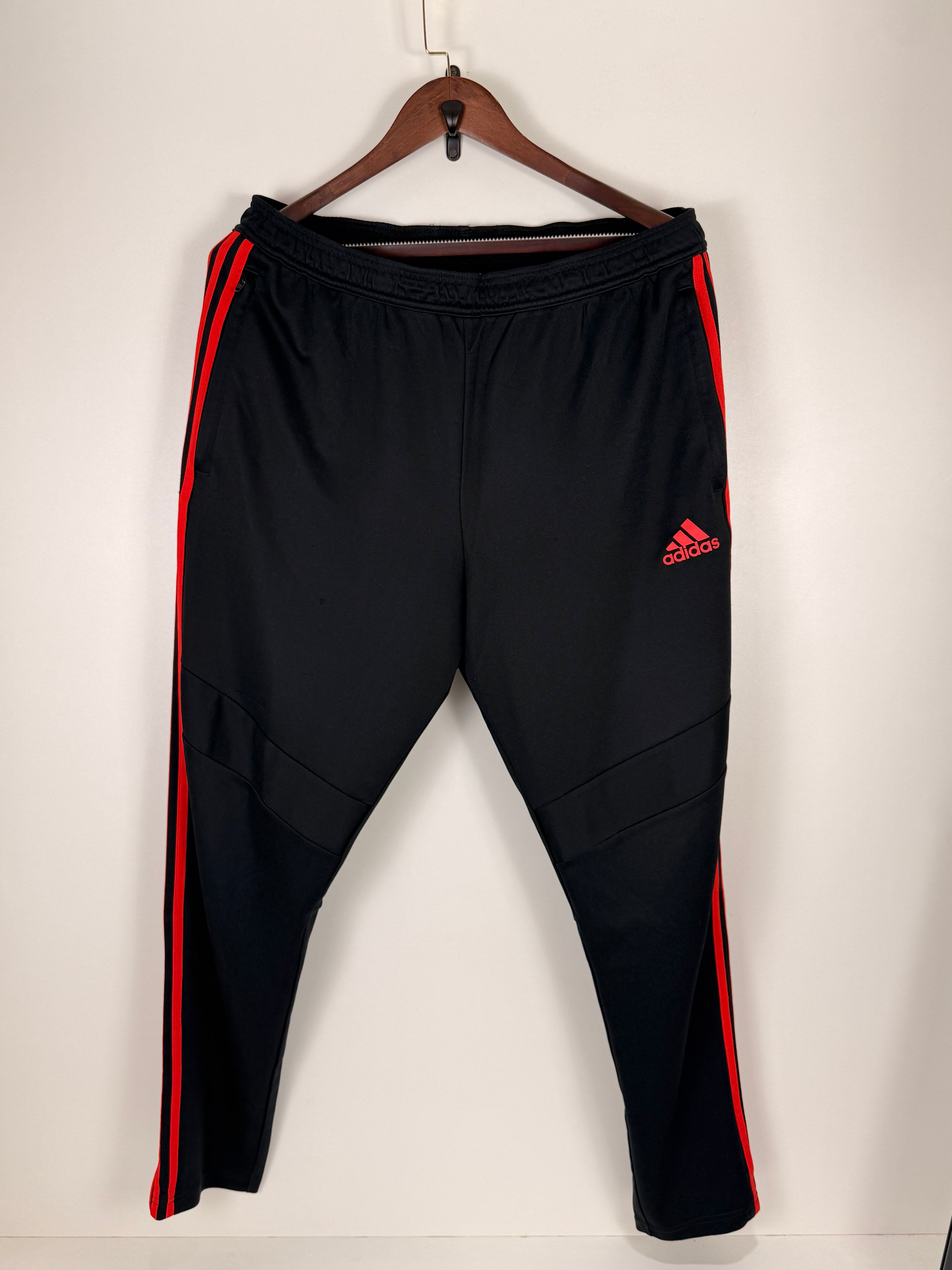 Adidas Tiro Black & Red 3-Stripes Track Pants | W:    L: