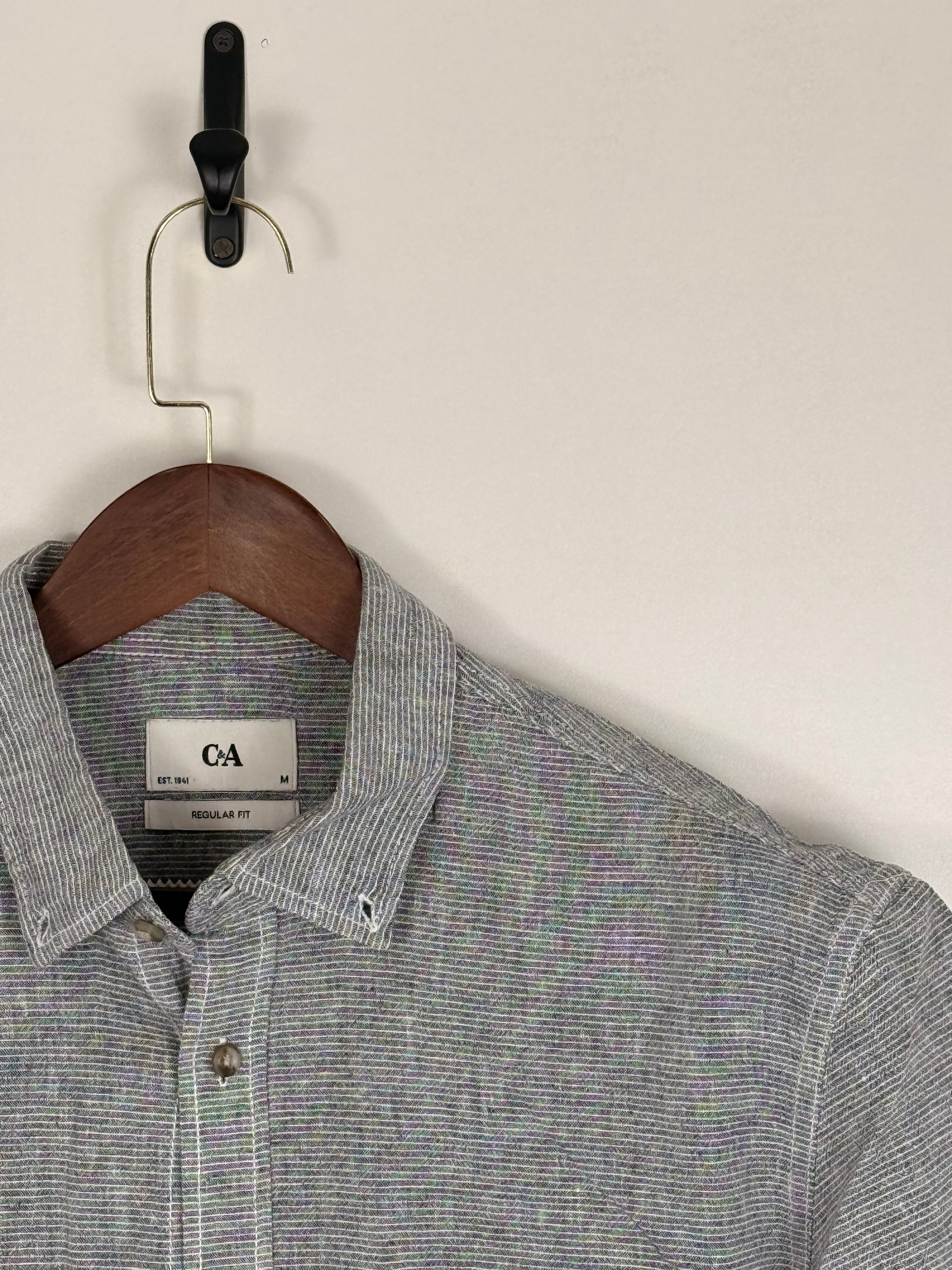C&A Grey Micro-Stripe Shirt | C:46 L:30
