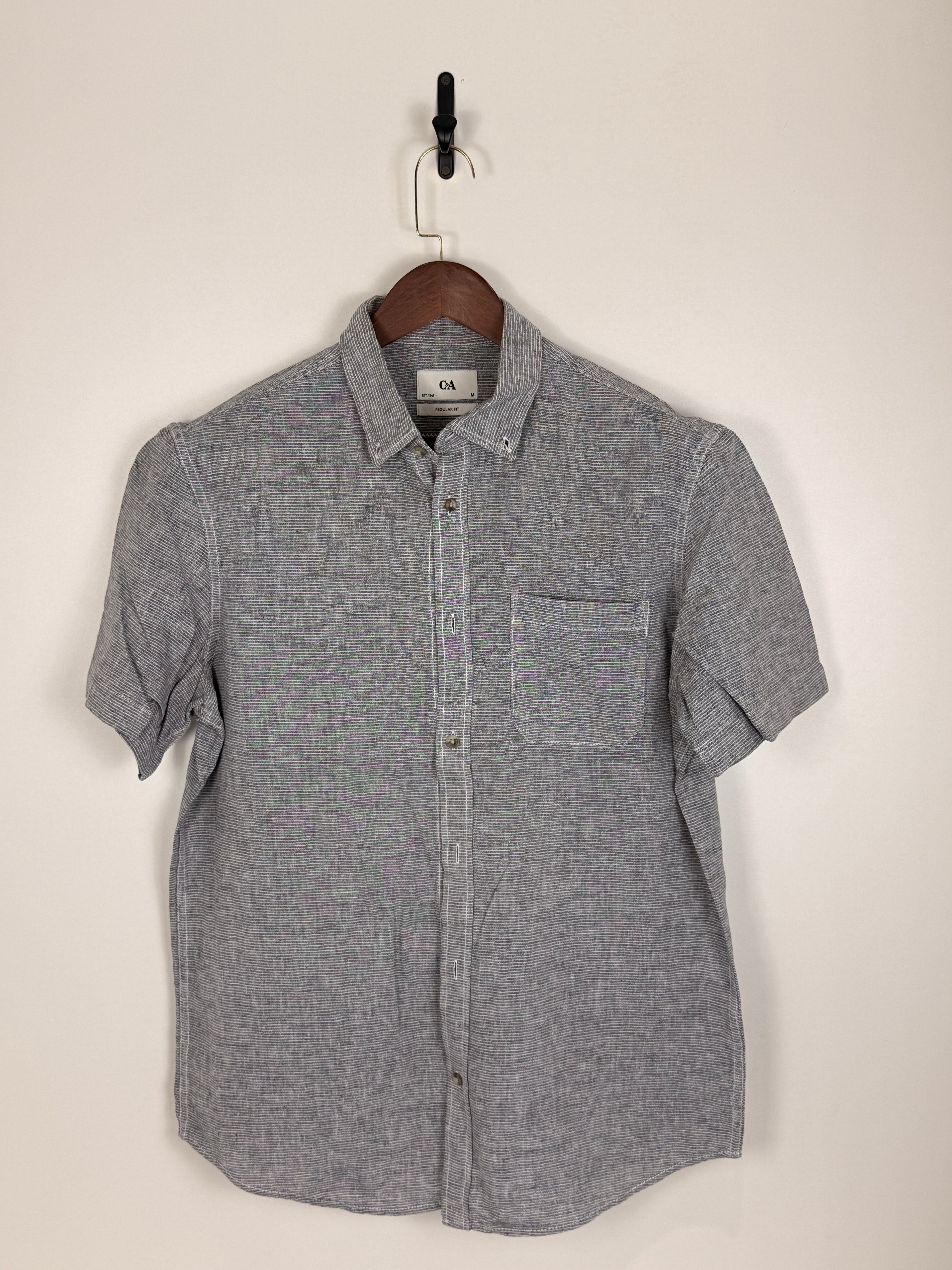 C&A Grey Micro-Stripe Shirt | C:46 L:30