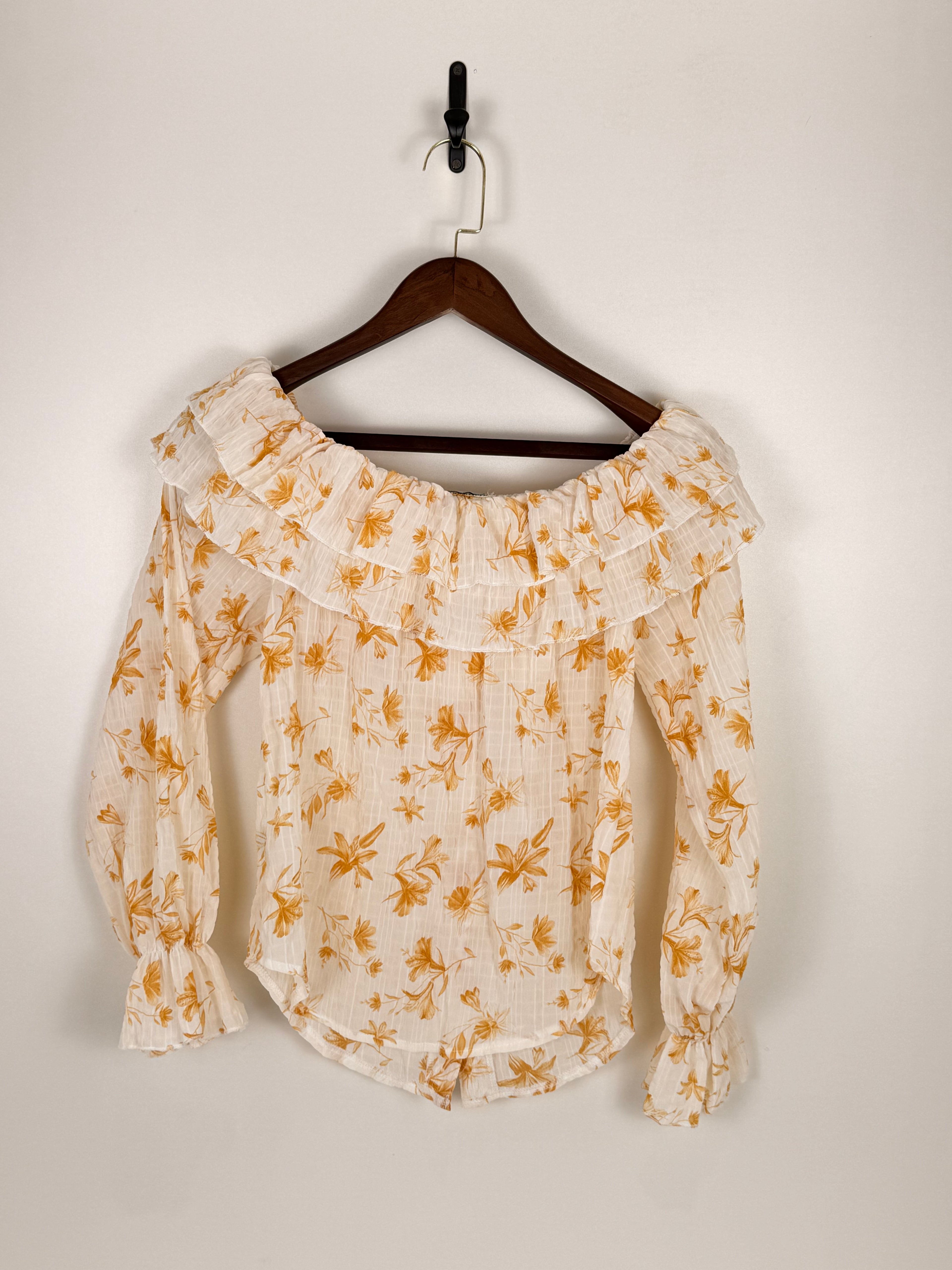 Off-Shoulder Floral Blouse