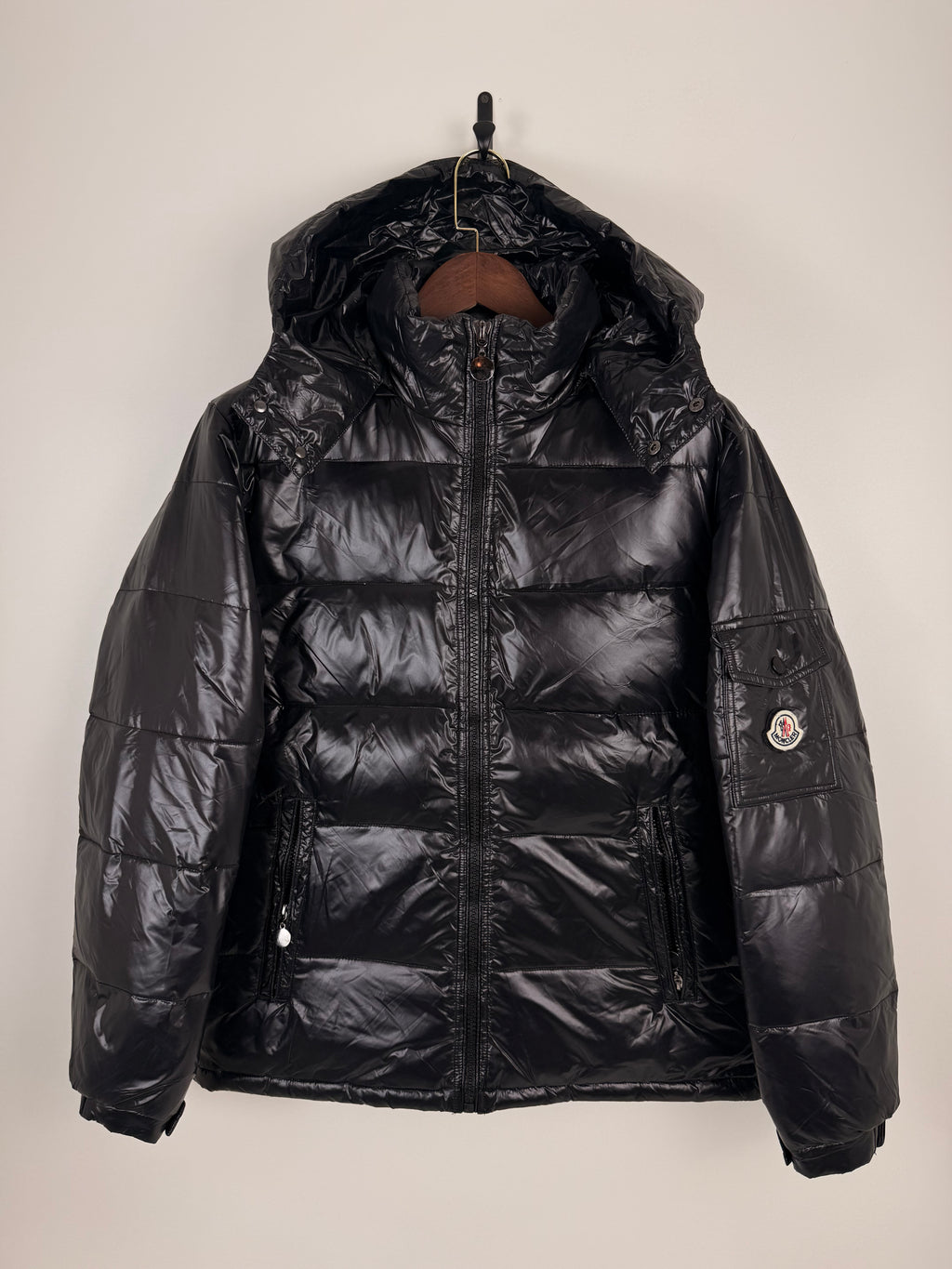 Moncler Glossy Hooded Puffer Jacket