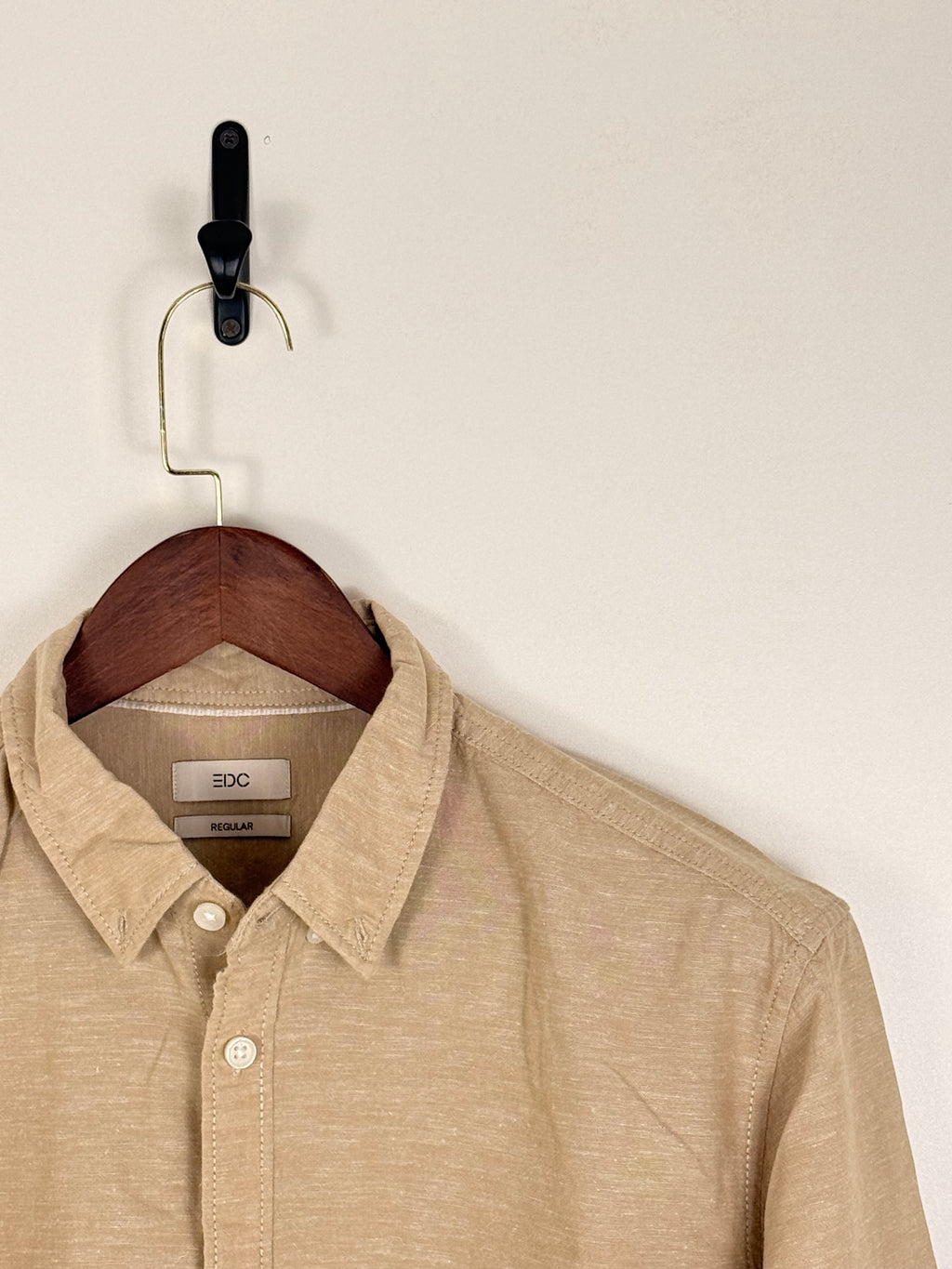 EDC Beige Textured Button-Down Shirt | C:46 L:30