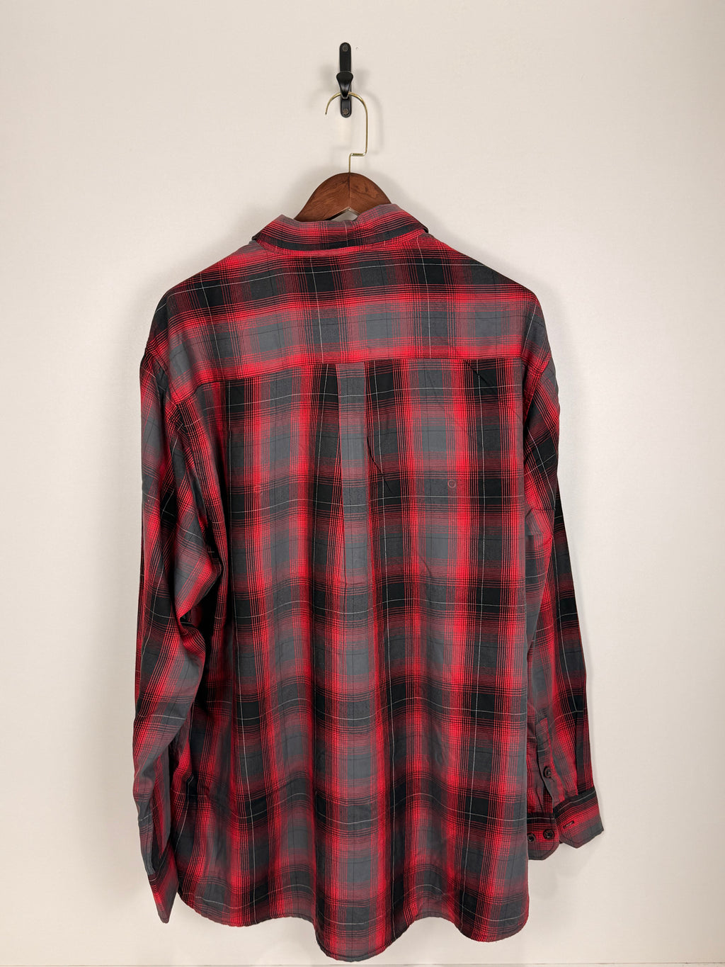 Dixon Red & Charcoal Plaid Flannel Shirt | C:56 L:33