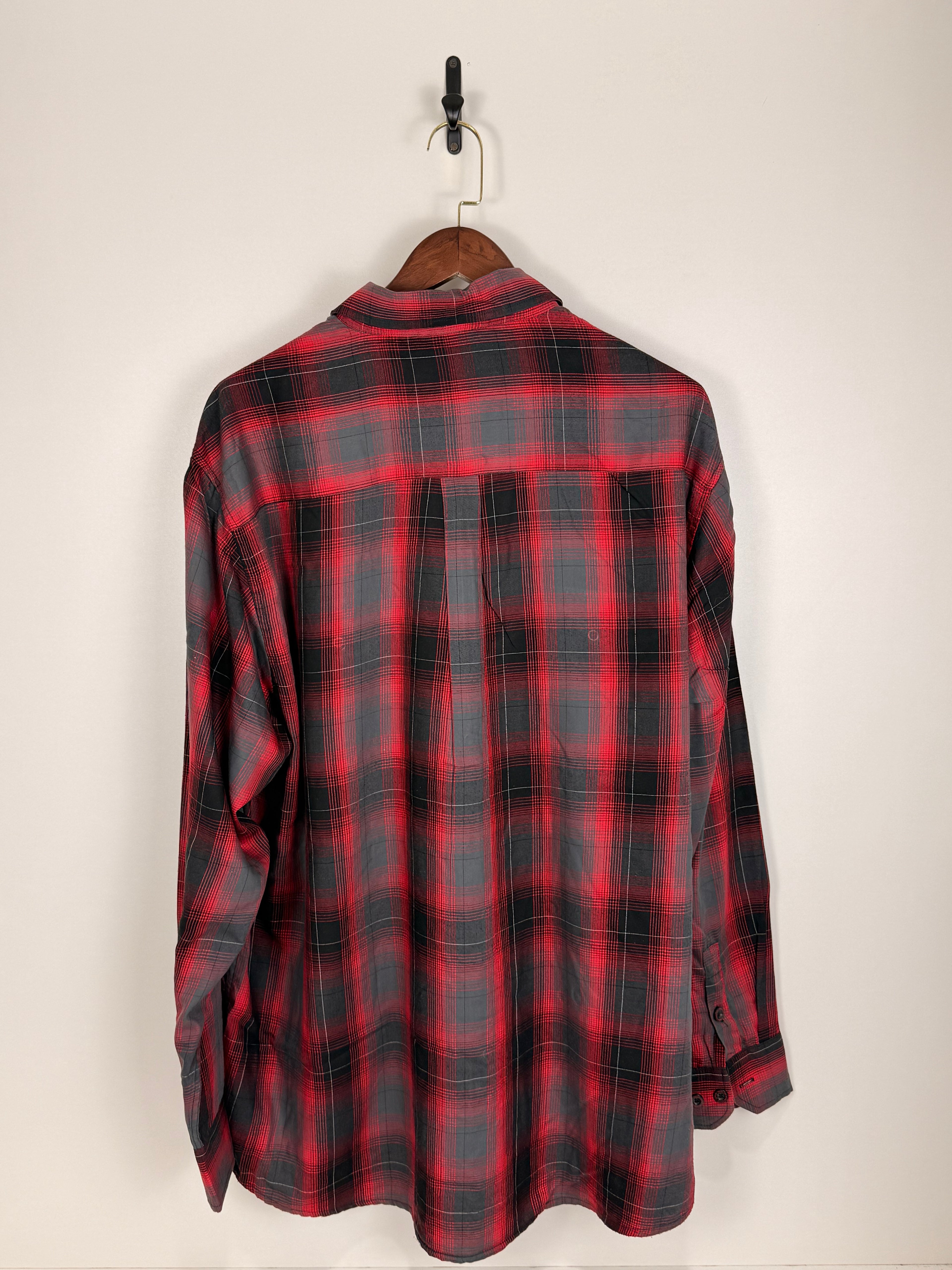 Dixon Red & Charcoal Plaid Flannel Shirt | C:56 L:33