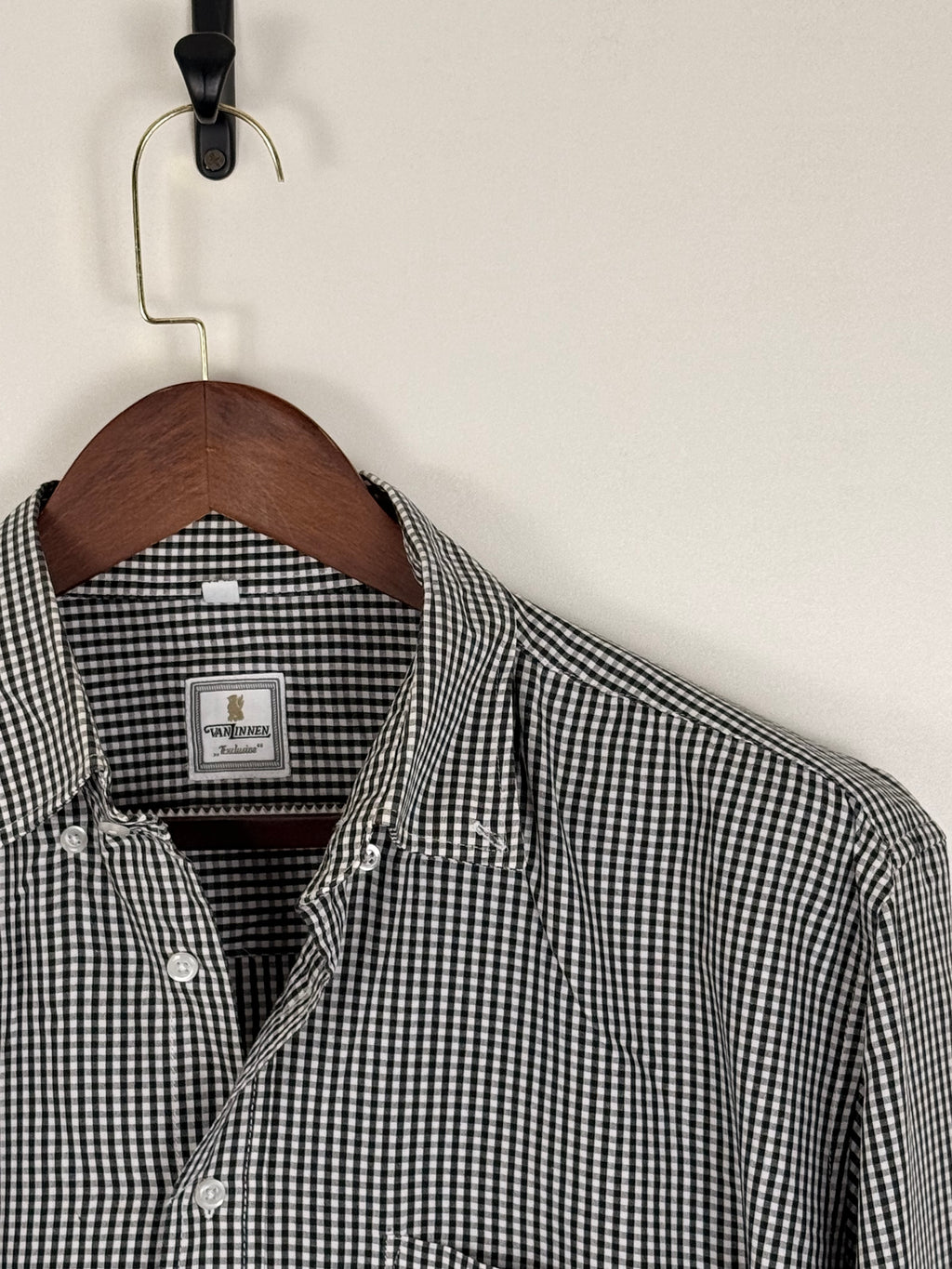 Van Linen Gingham Button-Up Shirt | C:50 L:28