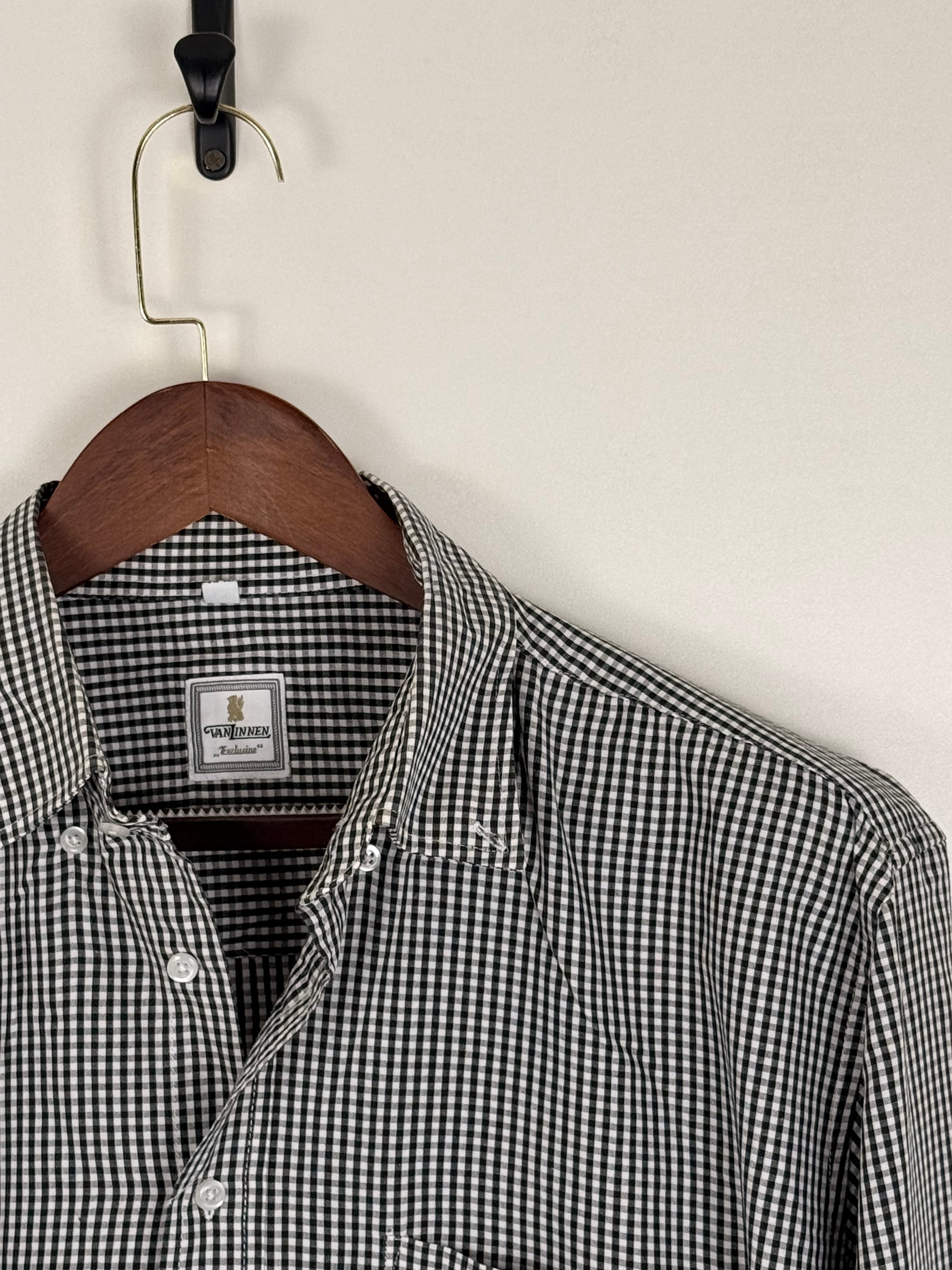 Van Linen Gingham Button-Up Shirt | C:50 L:28