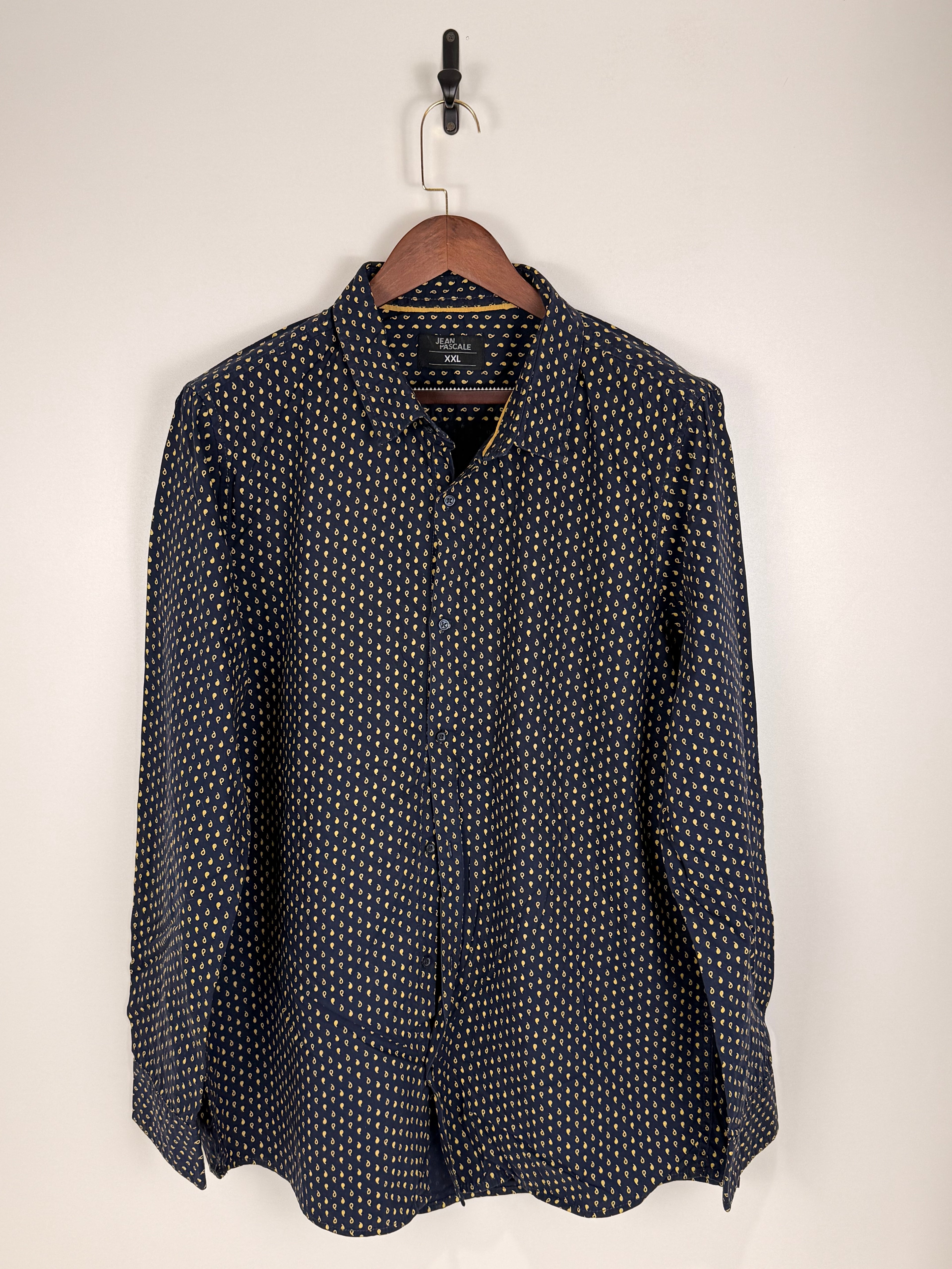 Jean Pascale Navy Paisley Print Shirt | C:50 L:32
