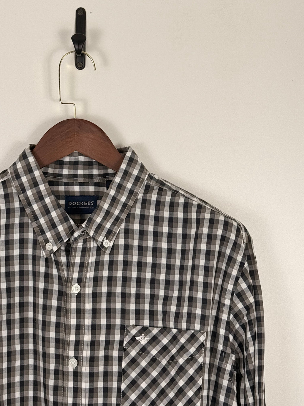 Dockers Grey Check Button-Down Shirt | C:52 L:31