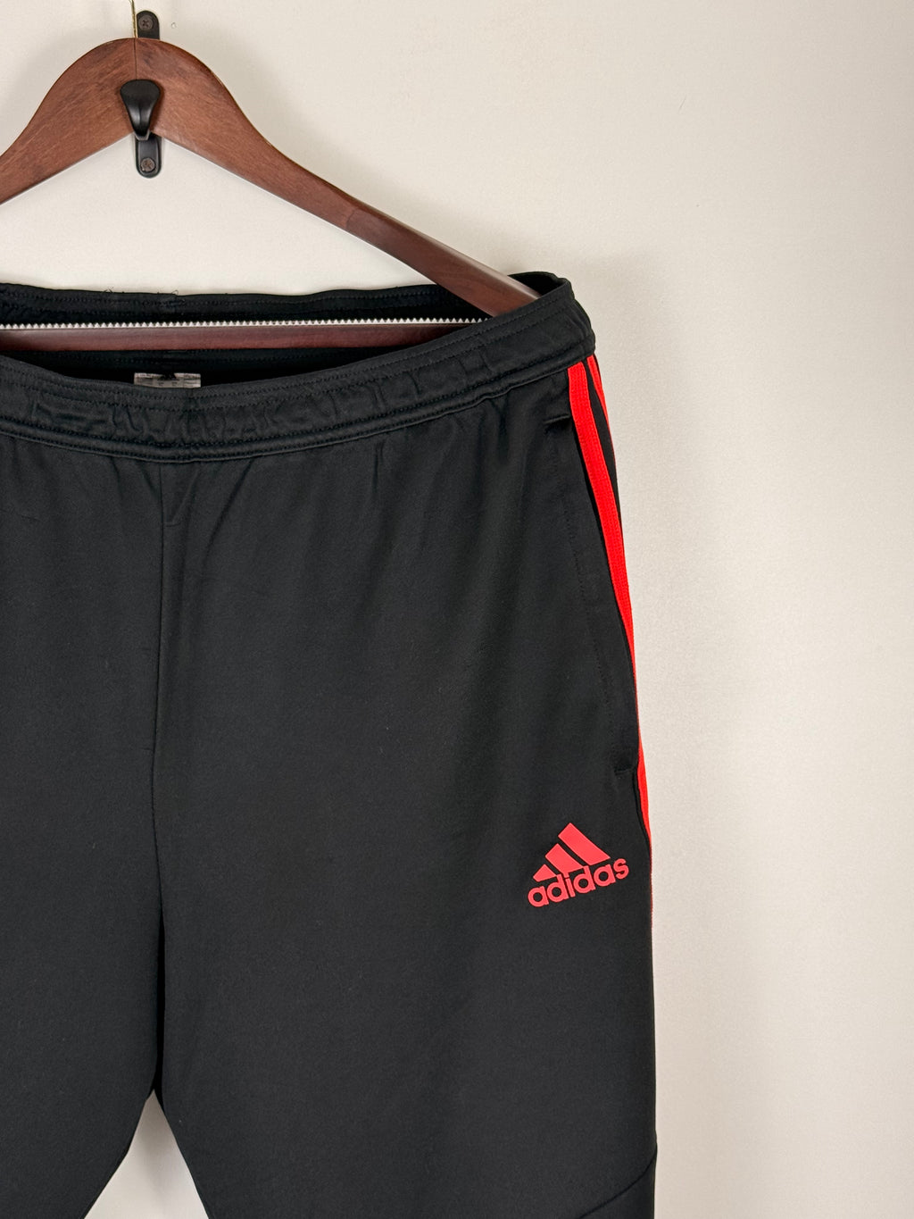 Adidas Tiro Black & Red 3-Stripes Track Pants | W:    L: