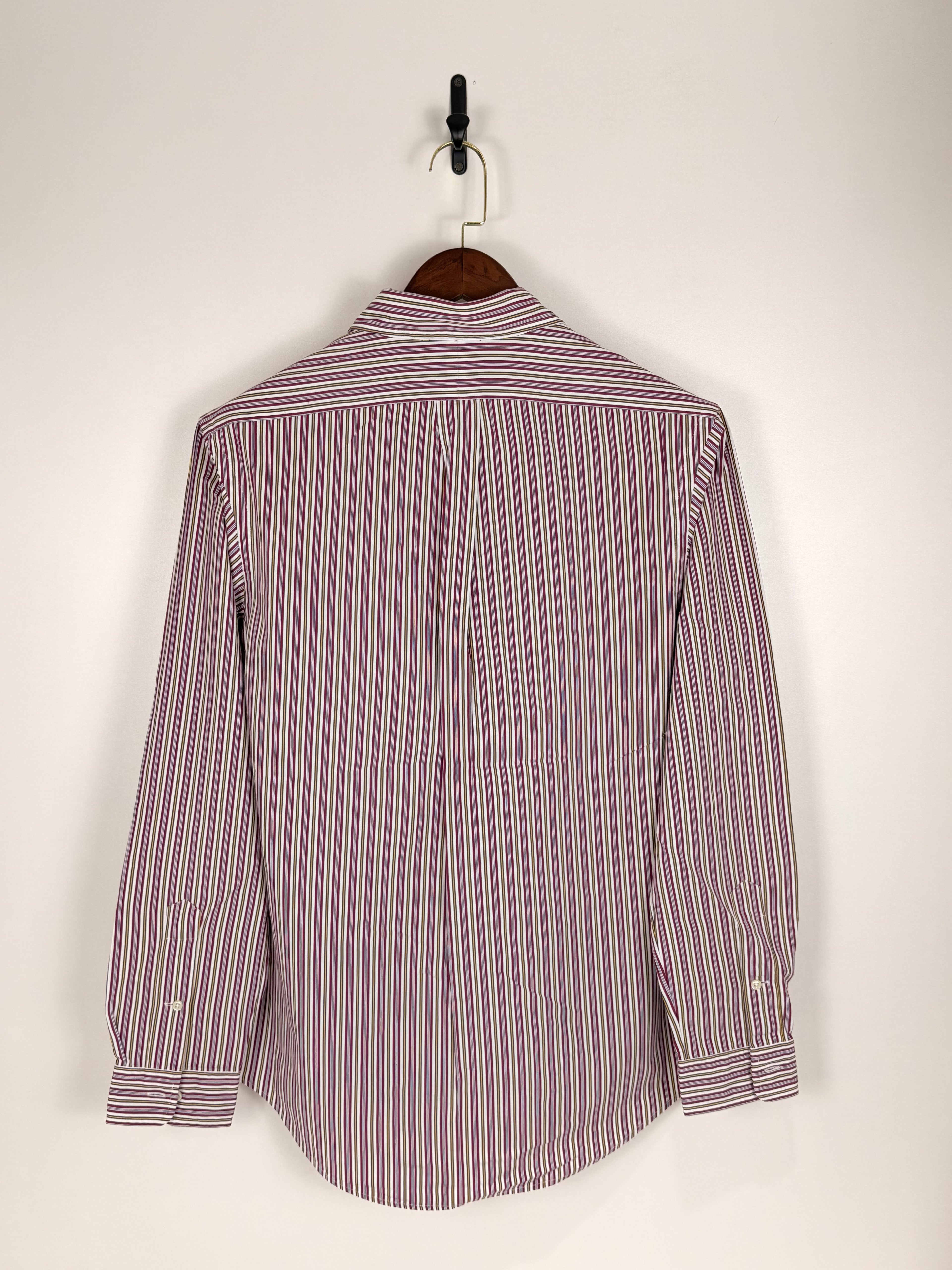 Polo Ralph Lauren Burgundy & White Striped Shirt | C:46. L:30