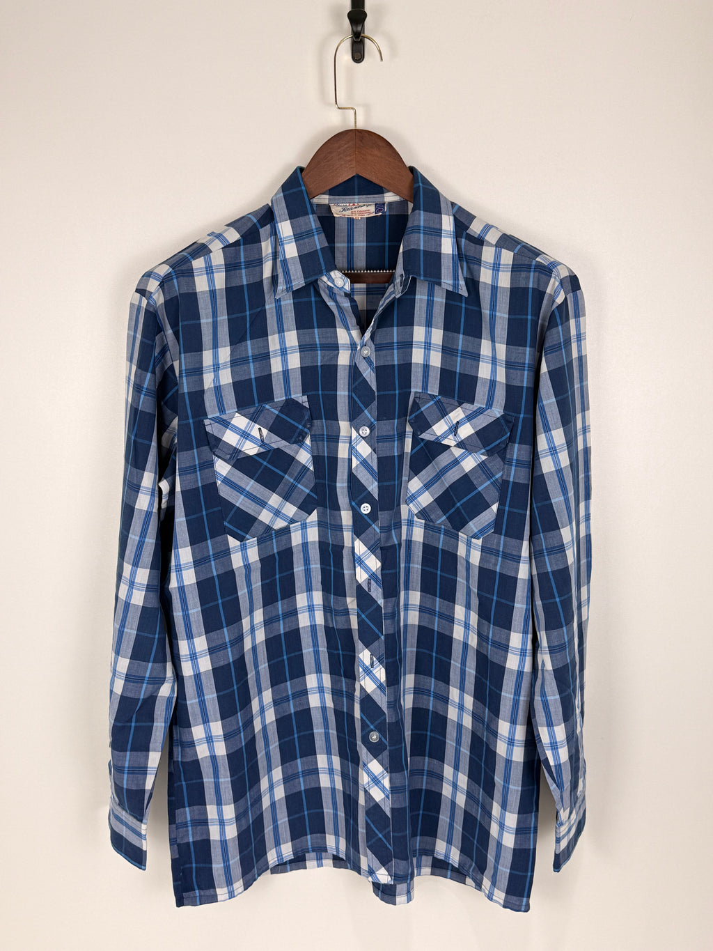 Vintage Blue Plaid Shirt | C:50 L:30